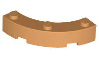 Brick Round Corner 4x4 Macaroni Wide with 3 Studs, Part# 48092 - Image 14