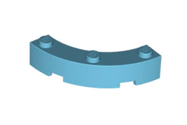 Brick Round Corner 4x4 Macaroni Wide with 3 Studs, Part# 48092 - Image 3