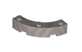 Brick Round Corner 4x4 Macaroni Wide with 3 Studs, Part# 48092 - Image 4