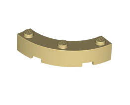Brick Round Corner 4x4 Macaroni Wide with 3 Studs, Part# 48092 - Image 6
