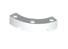 Brick Round Corner 4x4 Macaroni Wide with 3 Studs, Part# 48092 - Image 7