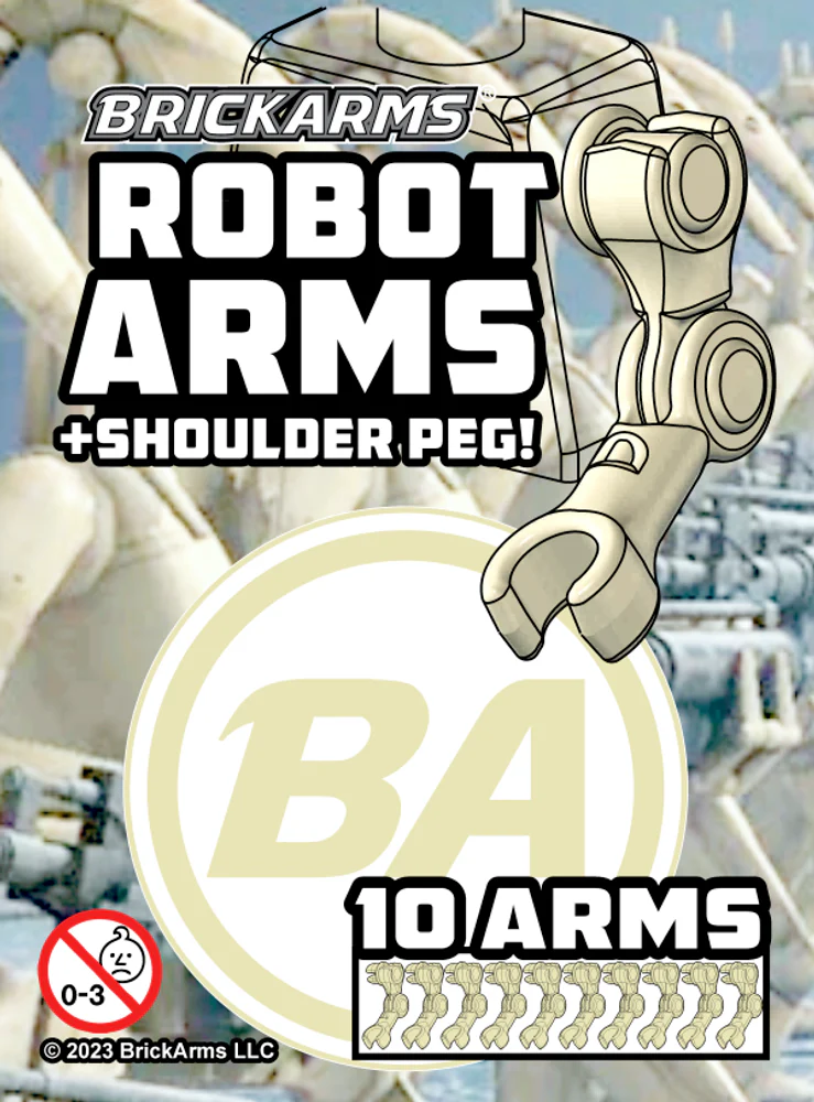 Droid/Robot Arms with Shoulder Peg BRICKARMS Pack - Image 2