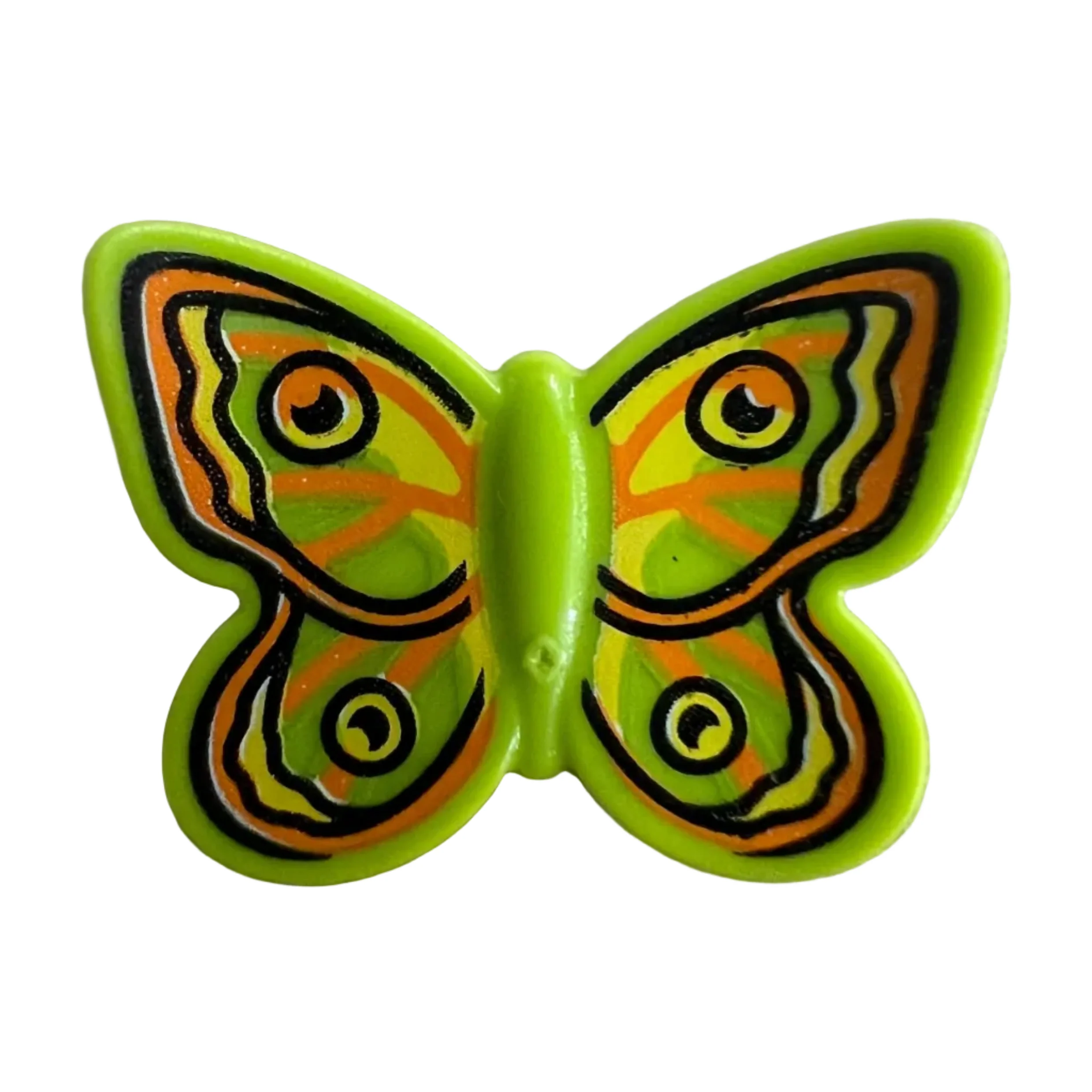 Butterfly with Stud Holder with Yellow, Orange, and Black Wings Pattern, 80674pb06