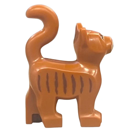 Cat, Dark Pink Nose, Reddish Brown Stripes, 13786pb11 - LEGO® Animal - Image 2