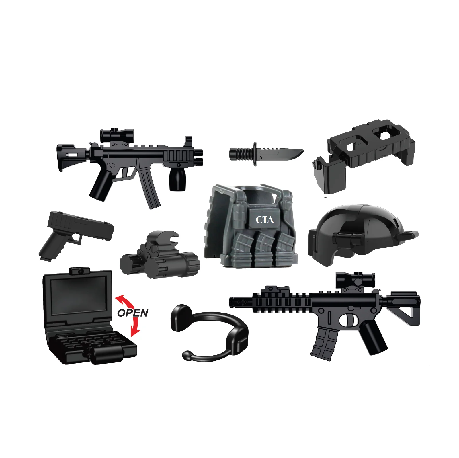 CIA Special Ops Group Tactical Gear Pack Custom Minifigure Toy Accessories
