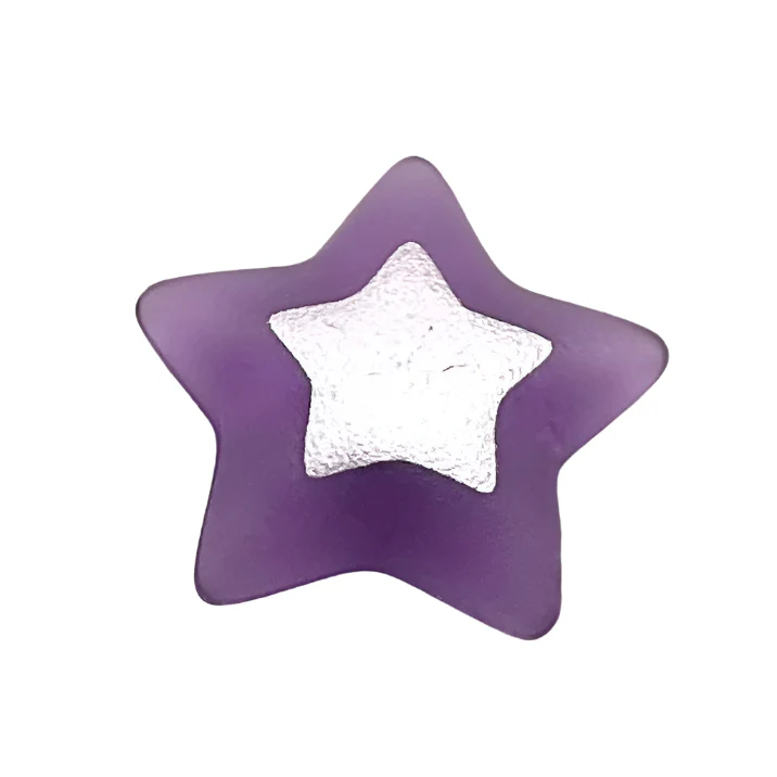 Clikits, Icon Star 2 x 2 Large with Pin with Silver Star Pattern, Part# 45462pb02