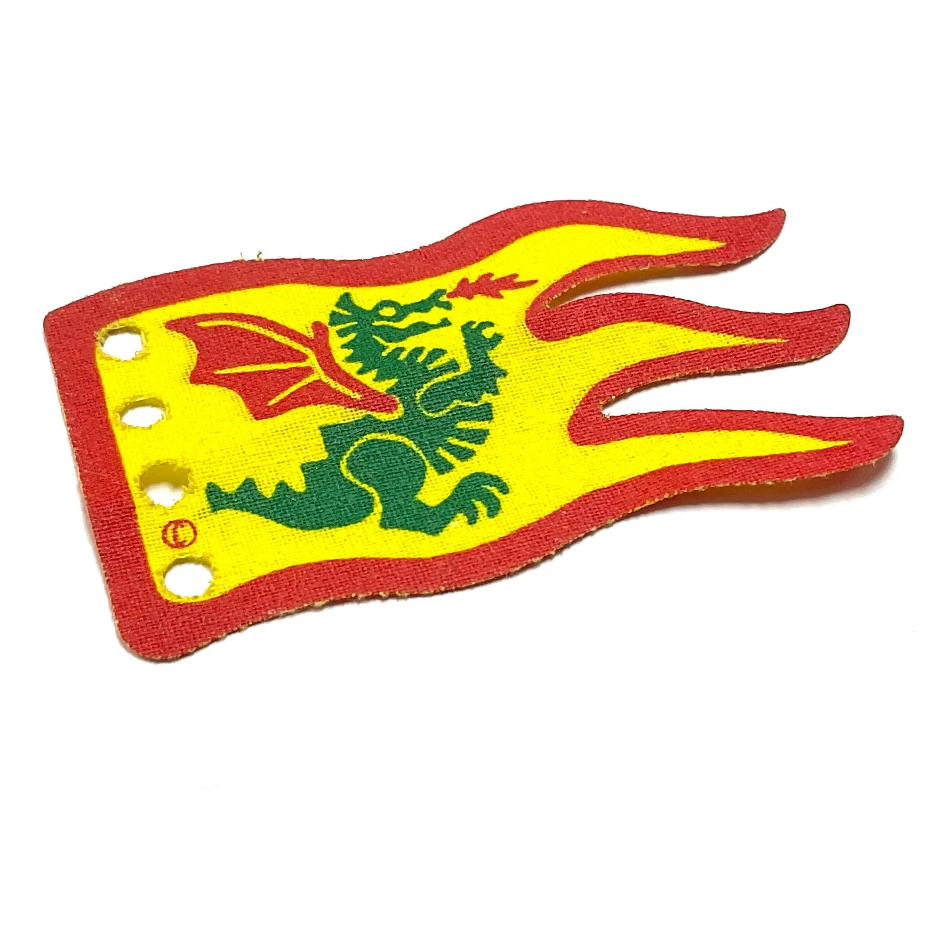 Cloth Flag 8x5 Wave with Red Border and Green Dragon Pattern (Double-Sided Print), Part# x376px1a - Image 2