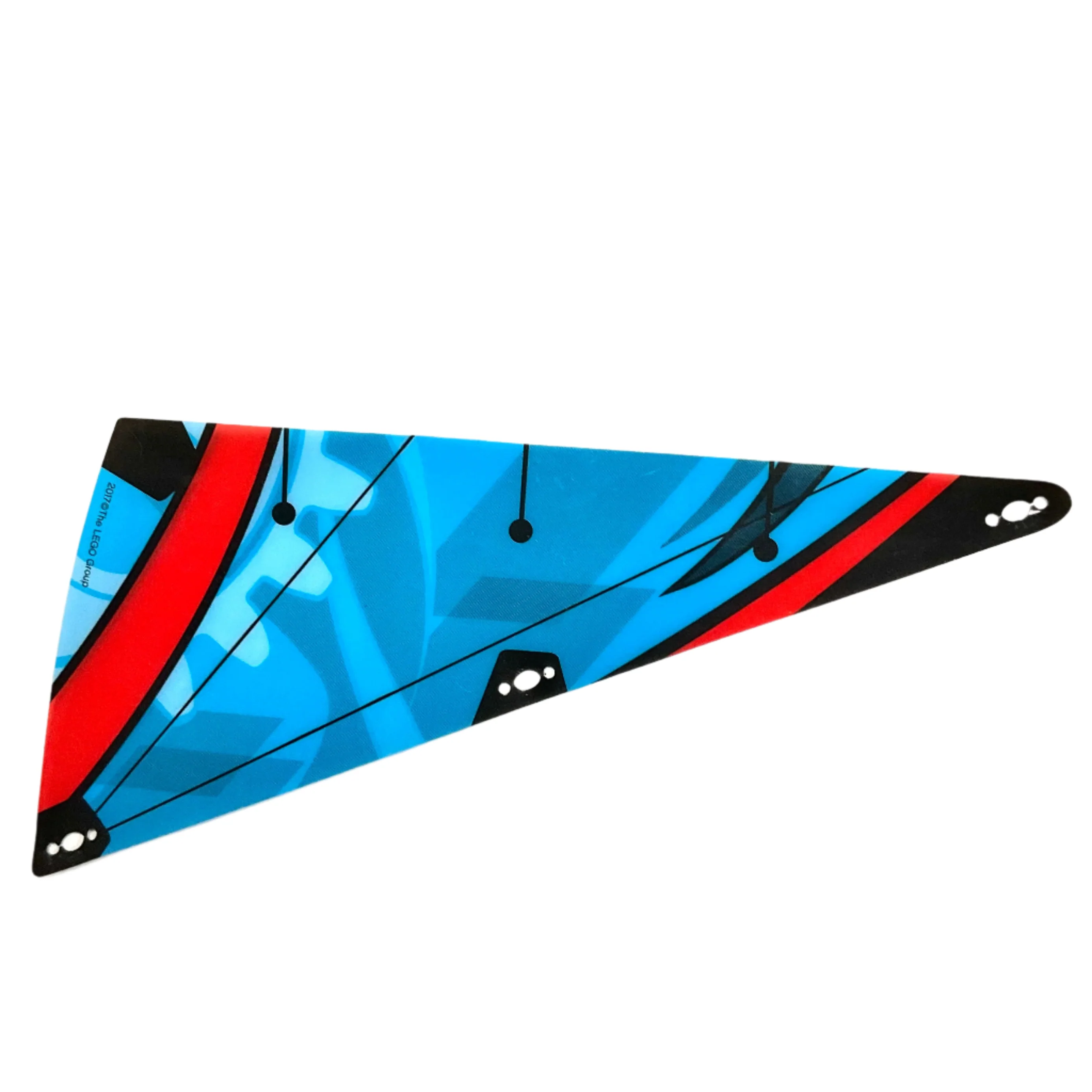 Dark Azure Sail with Red and Black Stripes, Technic Gear Pattern, Part# 42074pls01b