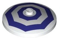 Dish 4x4 Inverted with 2 Dark Purple Octagons Pattern, Part# 3960pb020