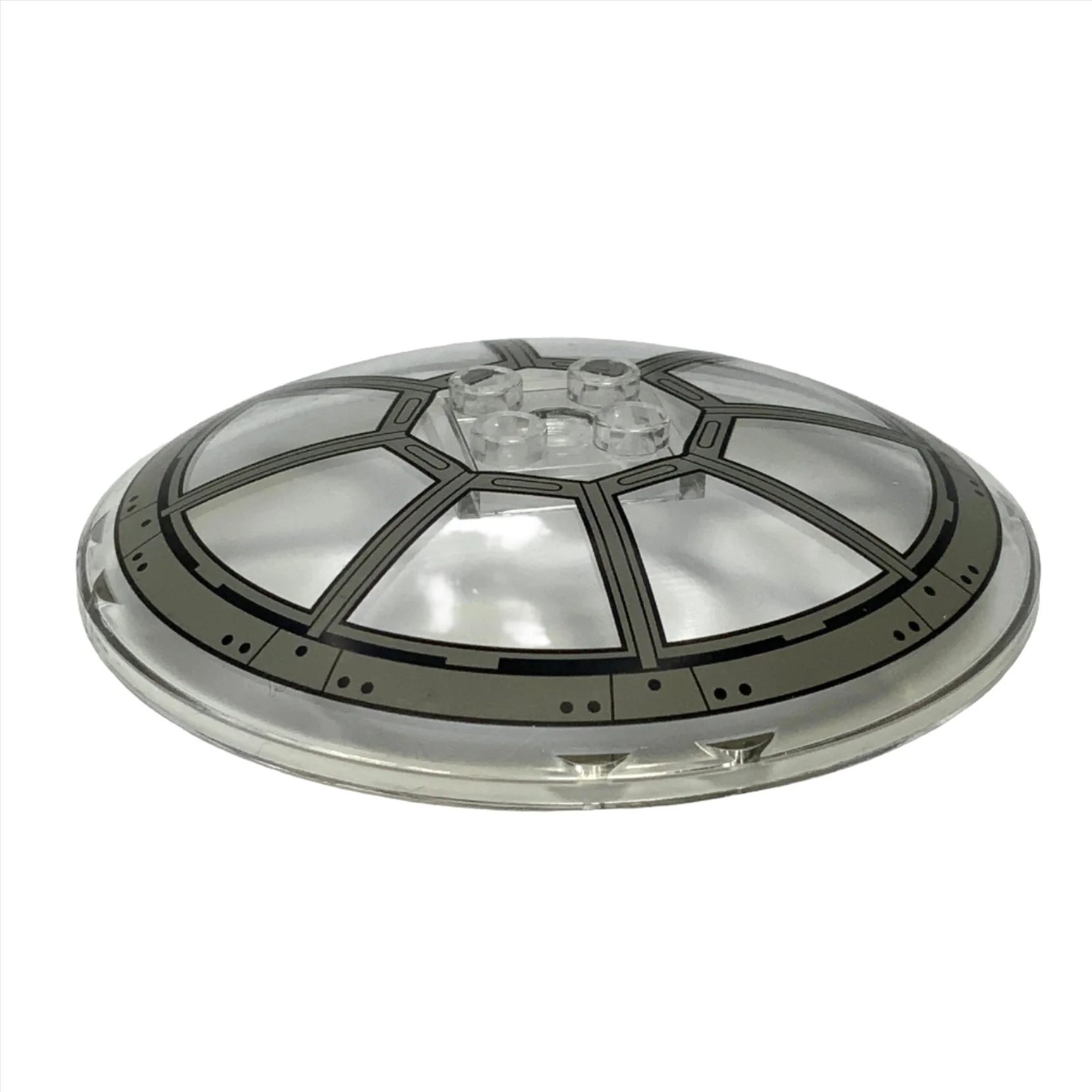 Dish 8x8 Inverted (Radar) with Dark Bluish Gray UCS Tie Fighter Cockpit with 40 Black Rivets Pattern, Part# 3961pb06 - Image 2