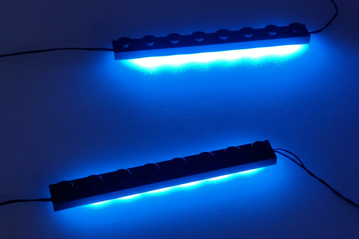 Double 1x8 LED Light Up Plates, DIY System, Reconnectable, LB1x8C2-LA