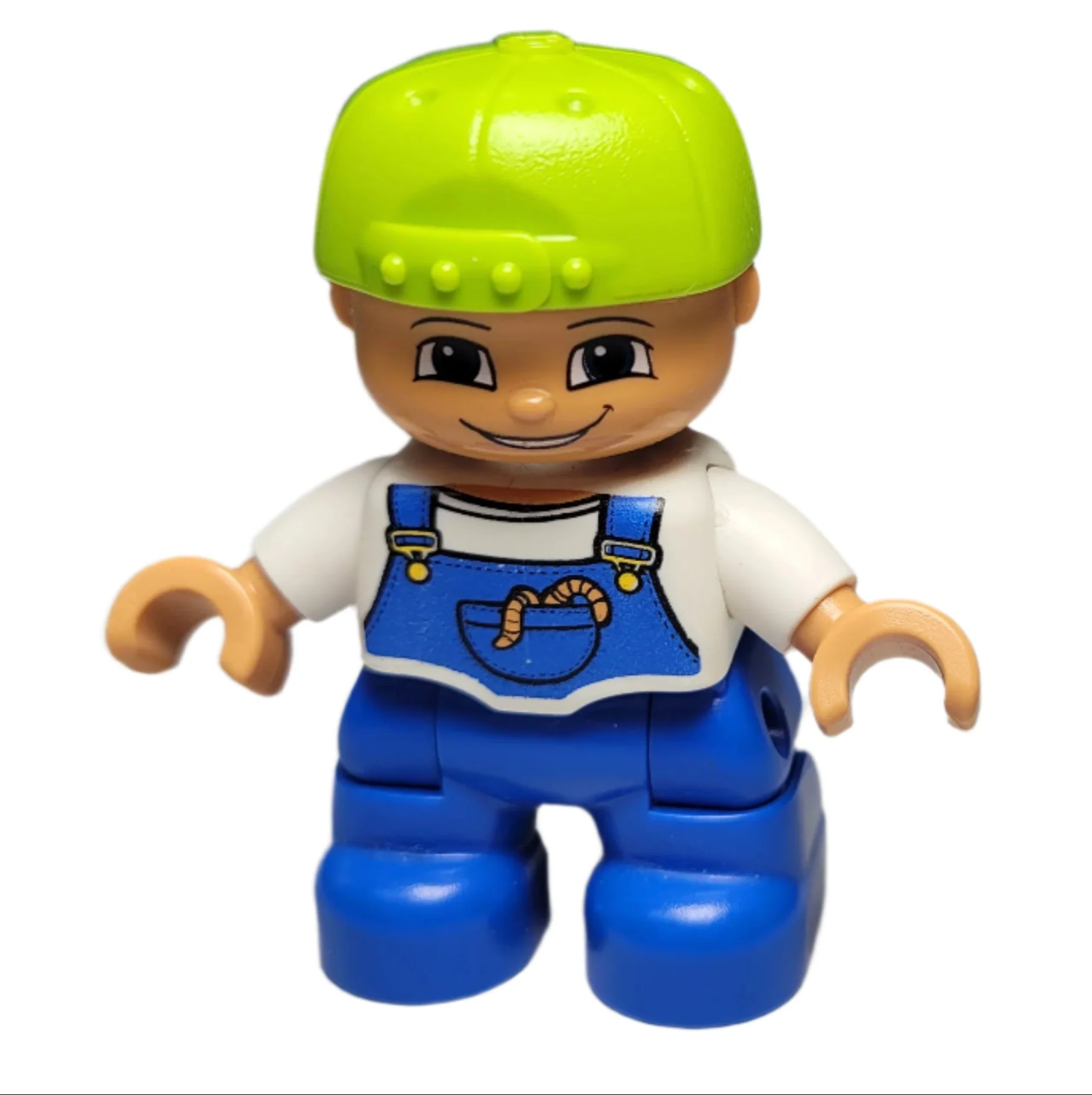 Duplo Boy with Blue Overalls, Lime Cap (47205pb002)