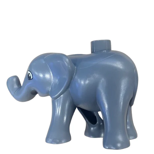 Duplo Elephant Baby, Walking with Black and White Eyes Squared Pattern, 89879c01pb01 - Image 2