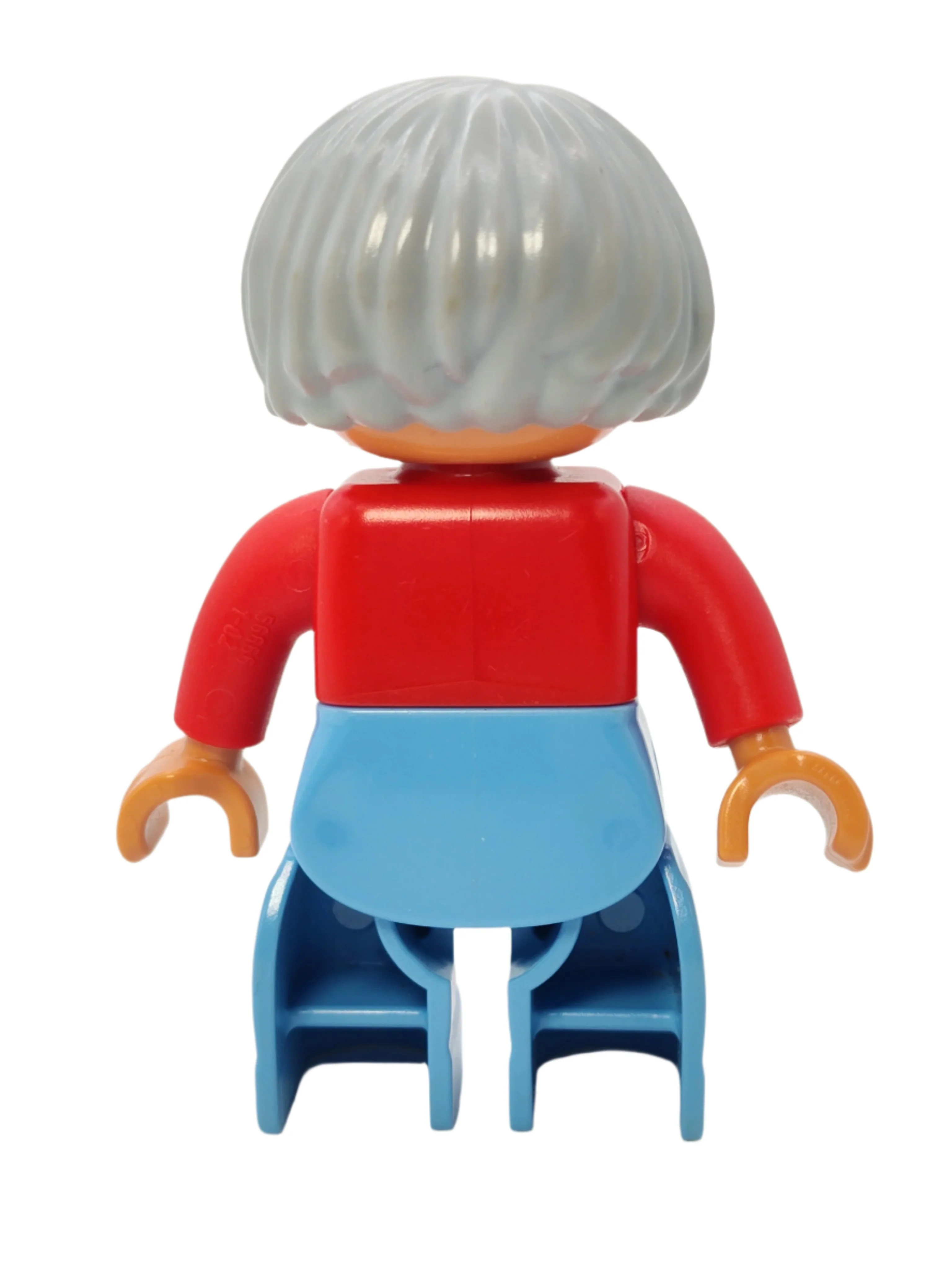Duplo Figure Female - Red Sweater and Light Bluish Gray Hair, 47394pb123 - Image 3