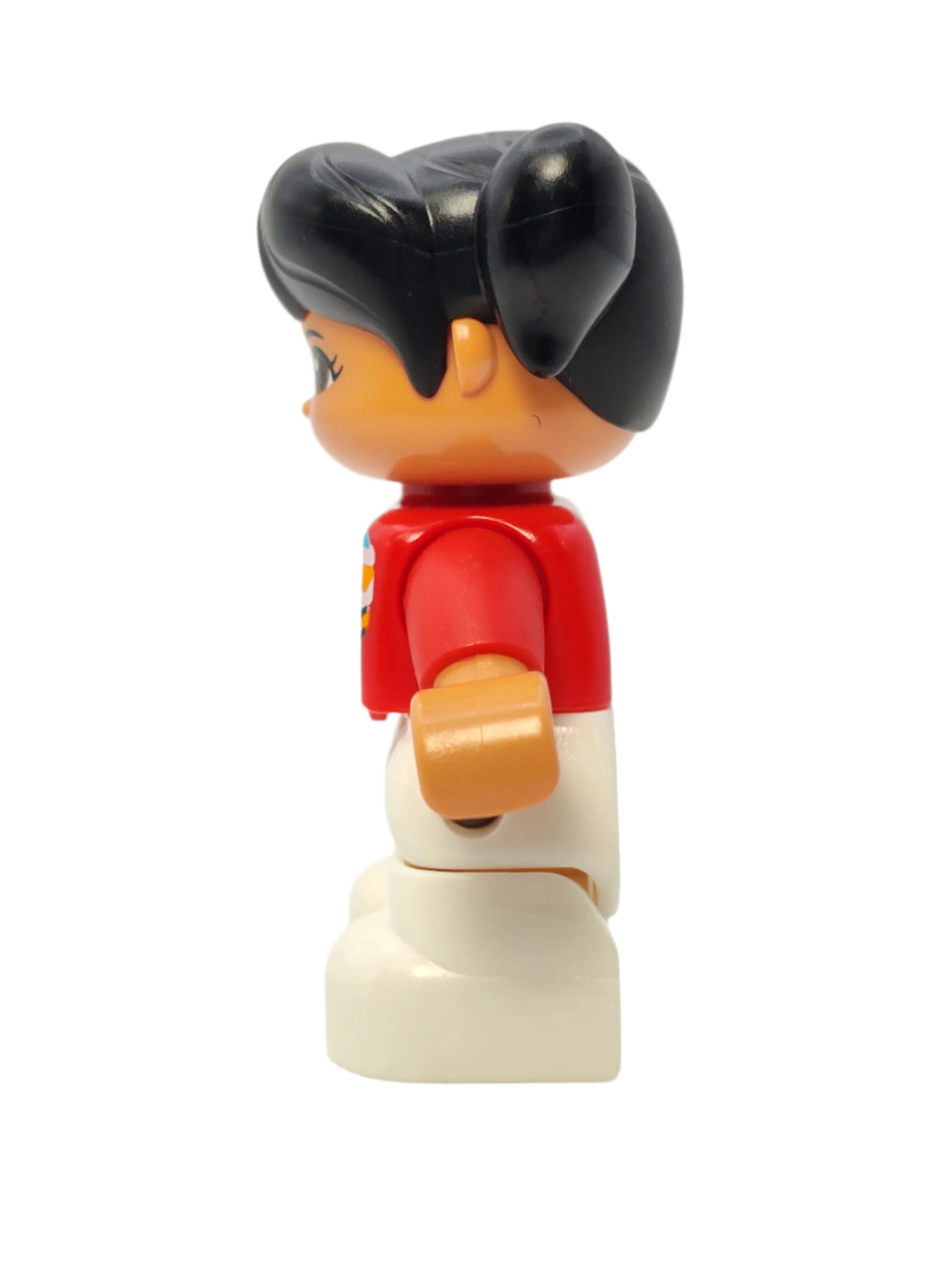 Duplo Figure Girl - Red Fair Isle Sweater with Orange Diamonds, 47205pb052 - Image 2