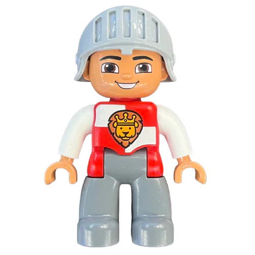 Duplo Figure Lego Ville, Male Castle, with Lion on Shield, 47394pb179