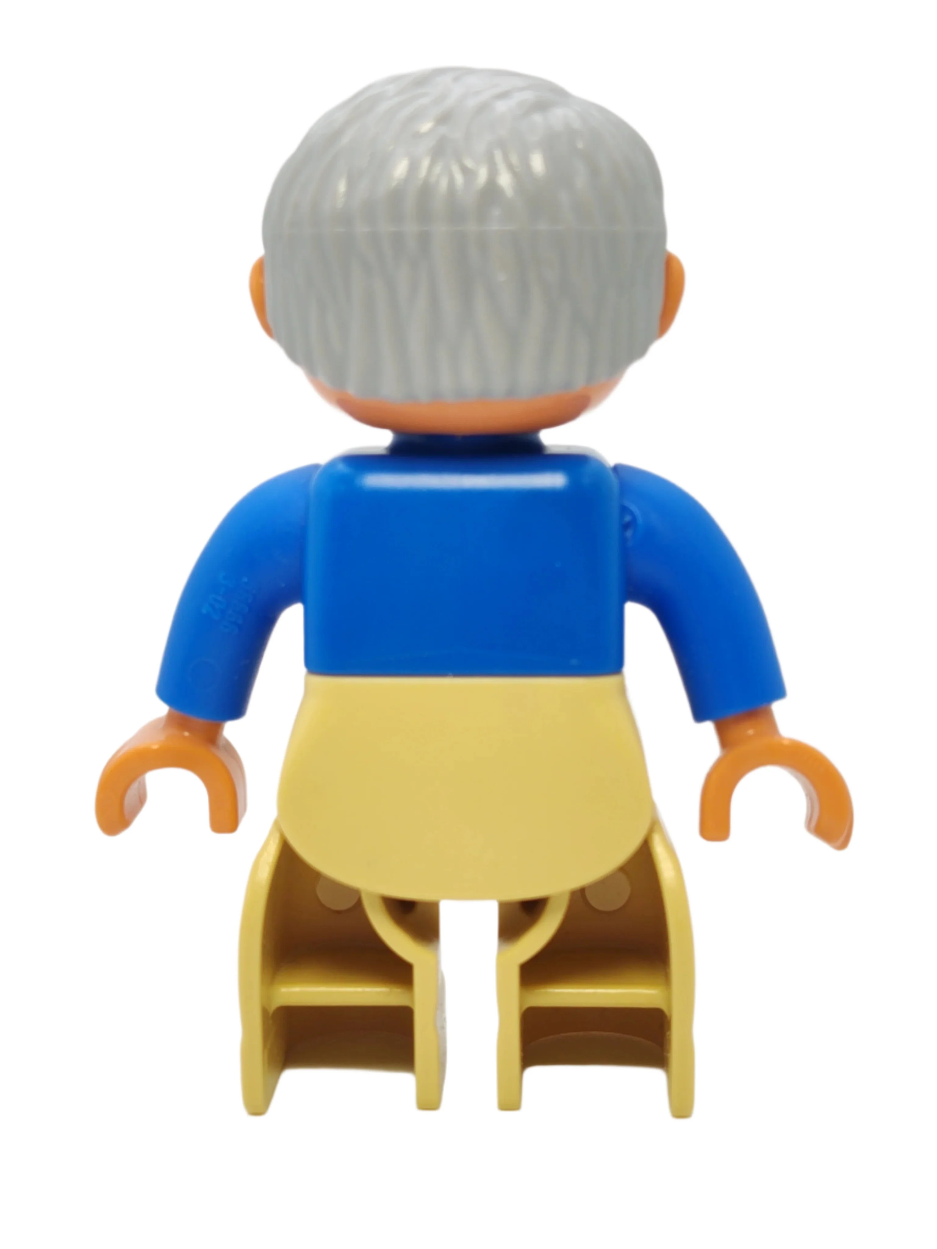 Duplo Figure Male - Blue Top with White Overalls Bib, 47394pb011a - Image 3