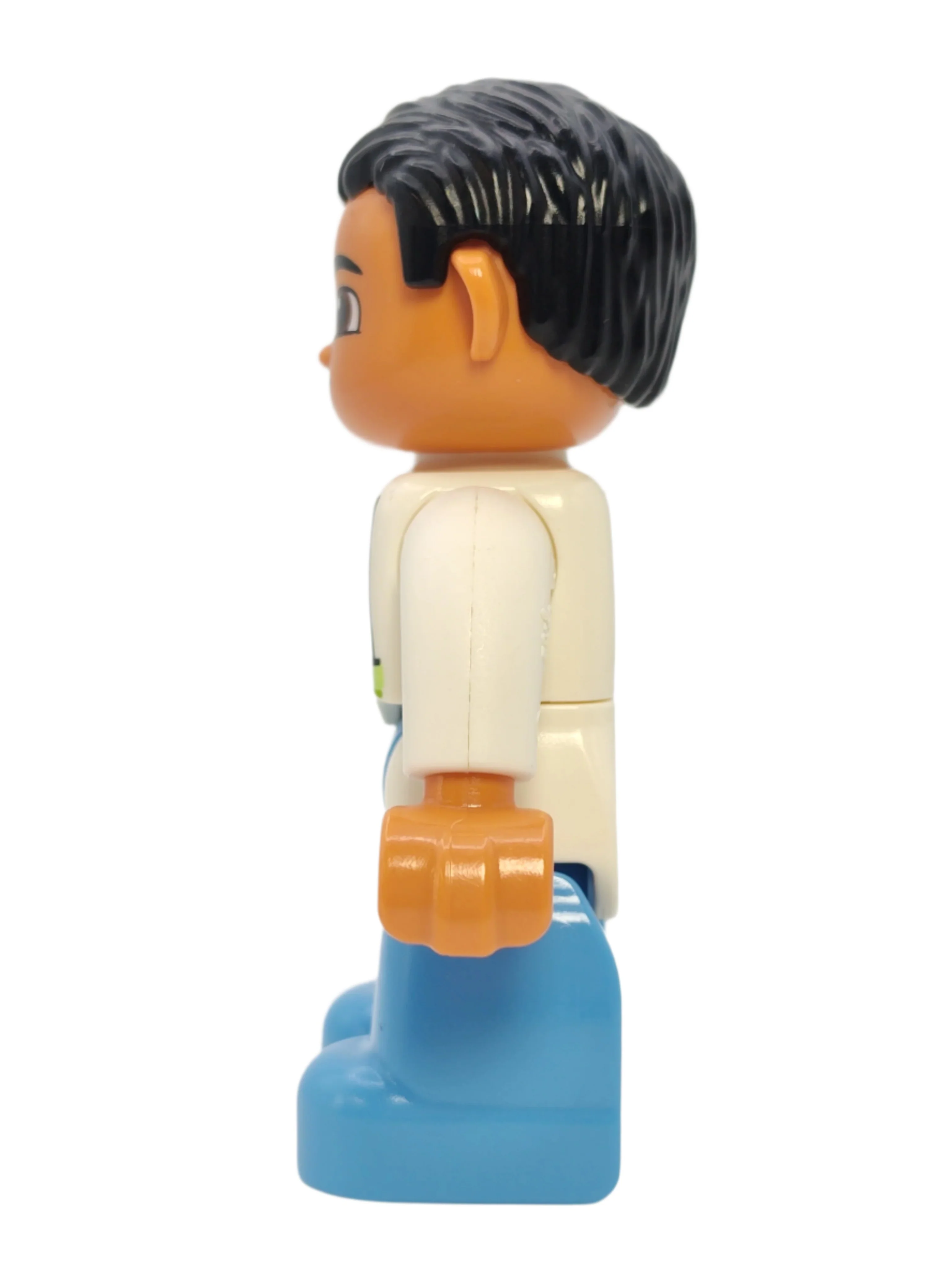 Duplo Figure Male - Lime Striped Apron and Red Bow Tie, 47394pb182a - Image 2