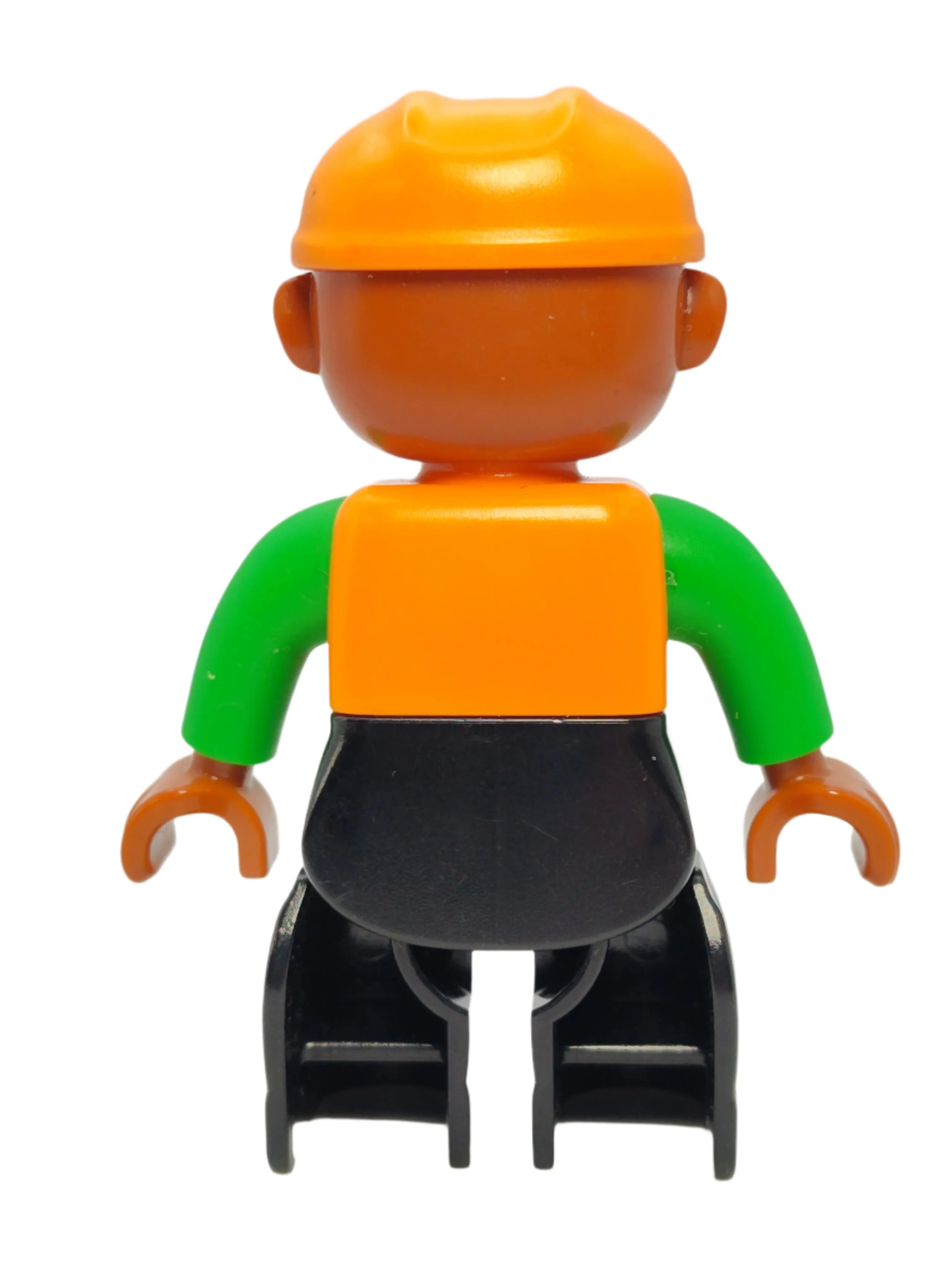 Duplo Figure Male - Orange Vest with Green Arms, 47394pb002 - Image 3