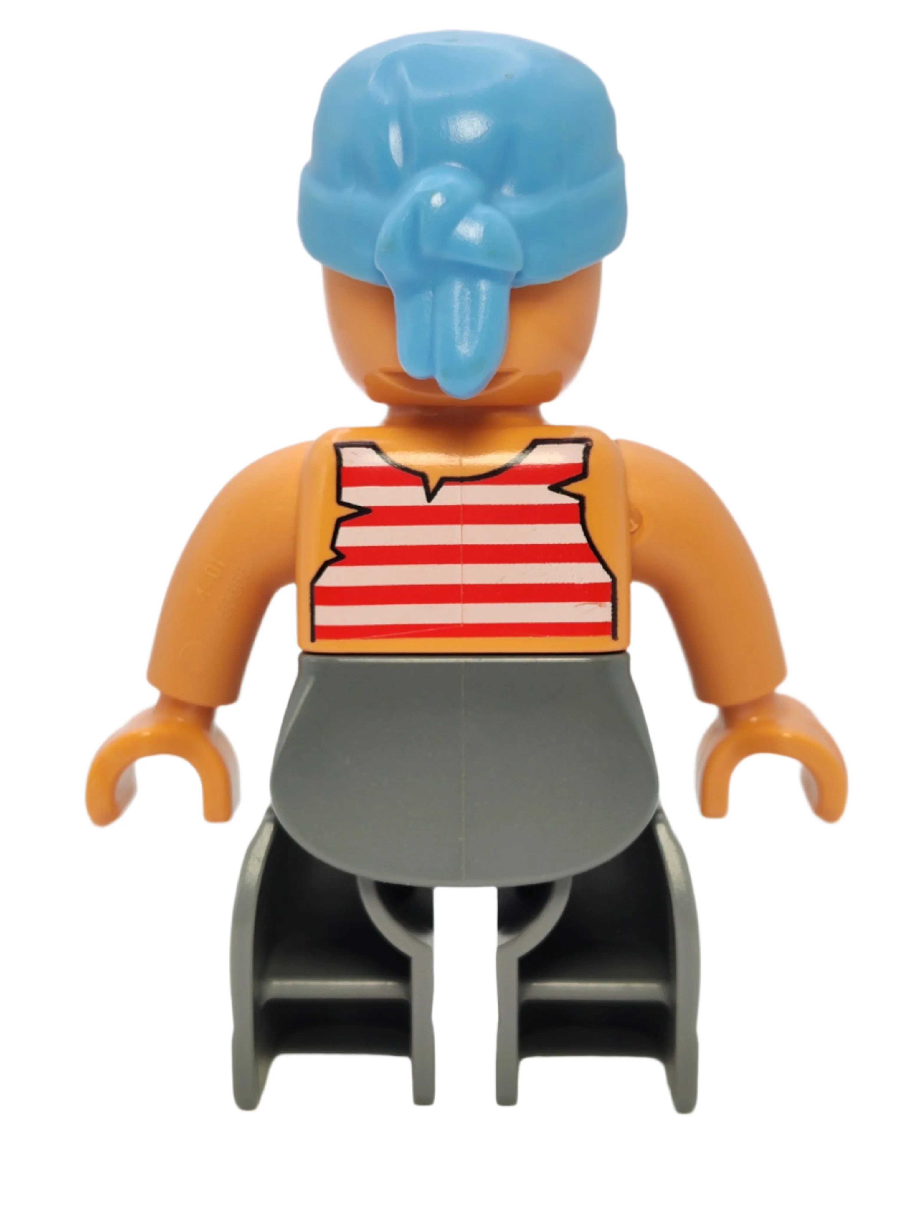 Duplo Figure Pirate - Red and White White Striped Top, 47394pb060 - Image 3