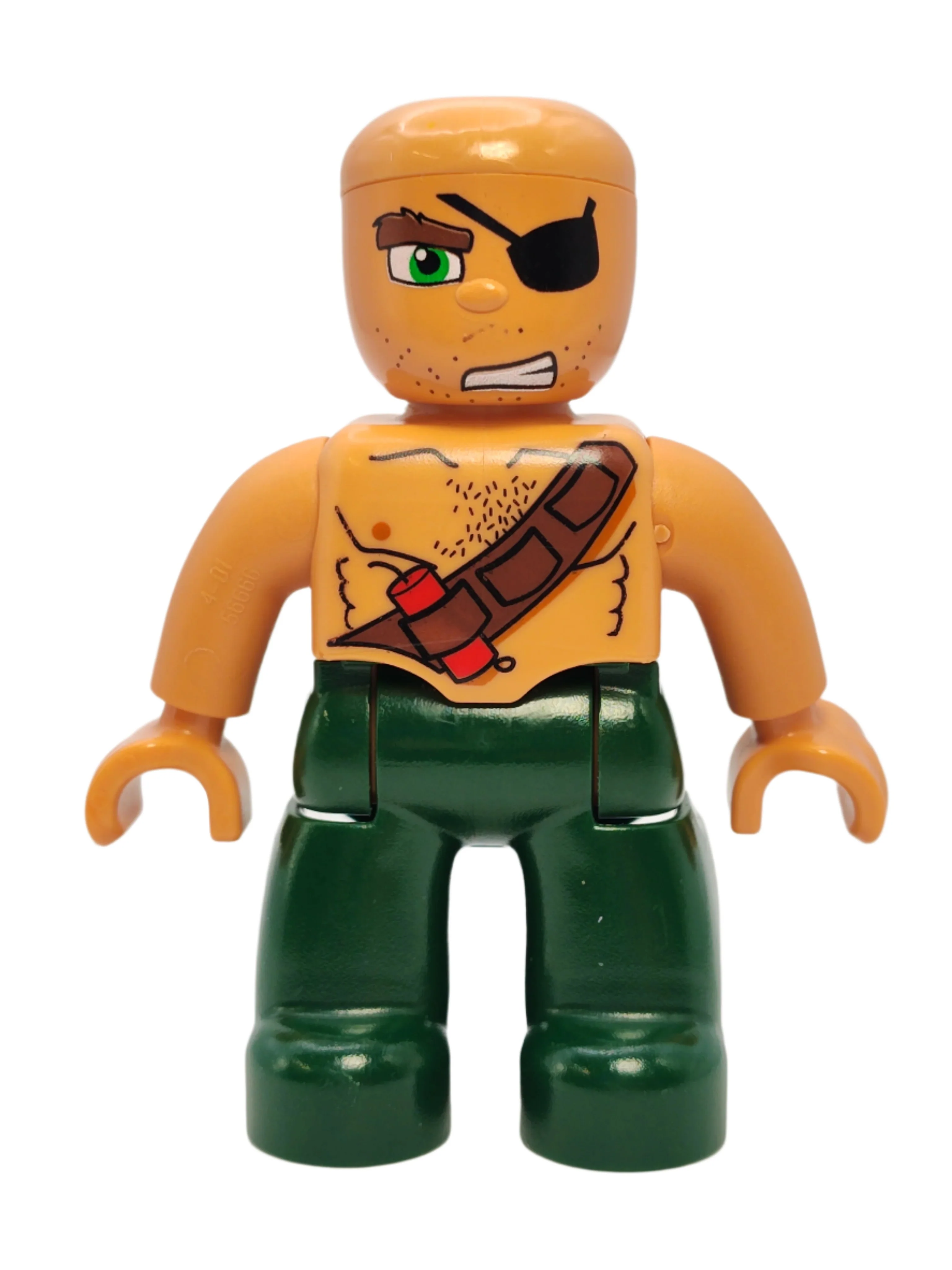 Duplo Figure Pirate - Strap and Dynamite with Bald Head, 47394pb088