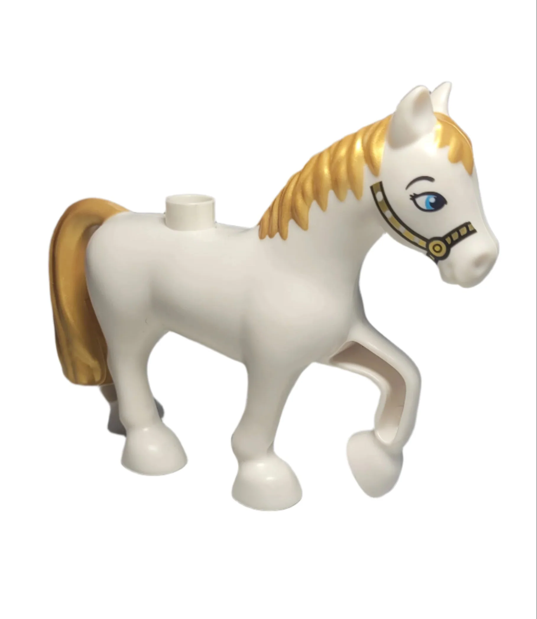 Duplo Horse with Gold Mane and Bridle, 3426pb04