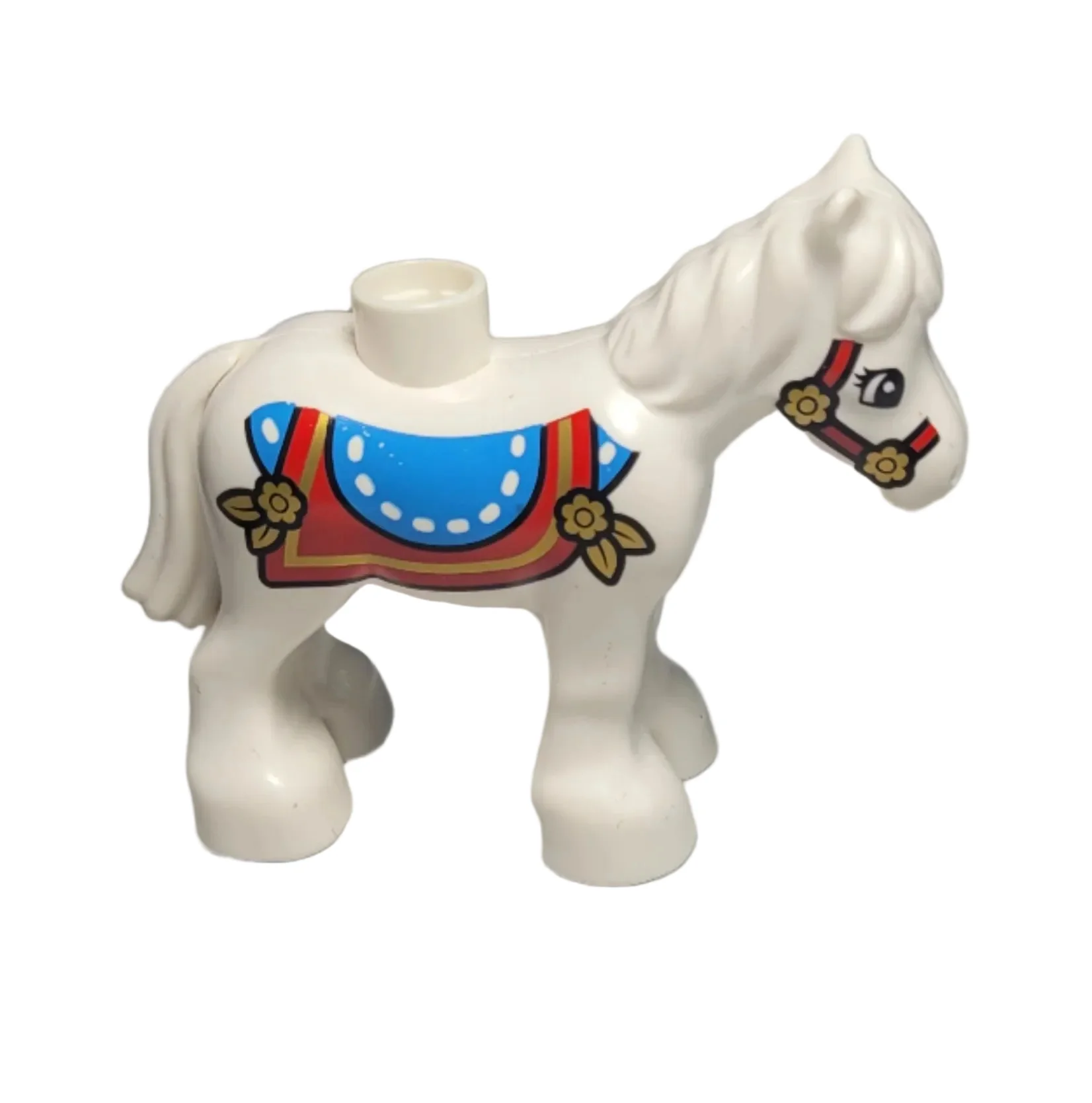 Duplo Pony with Blue and Red Saddle, horse03c01pb04 - Image 2