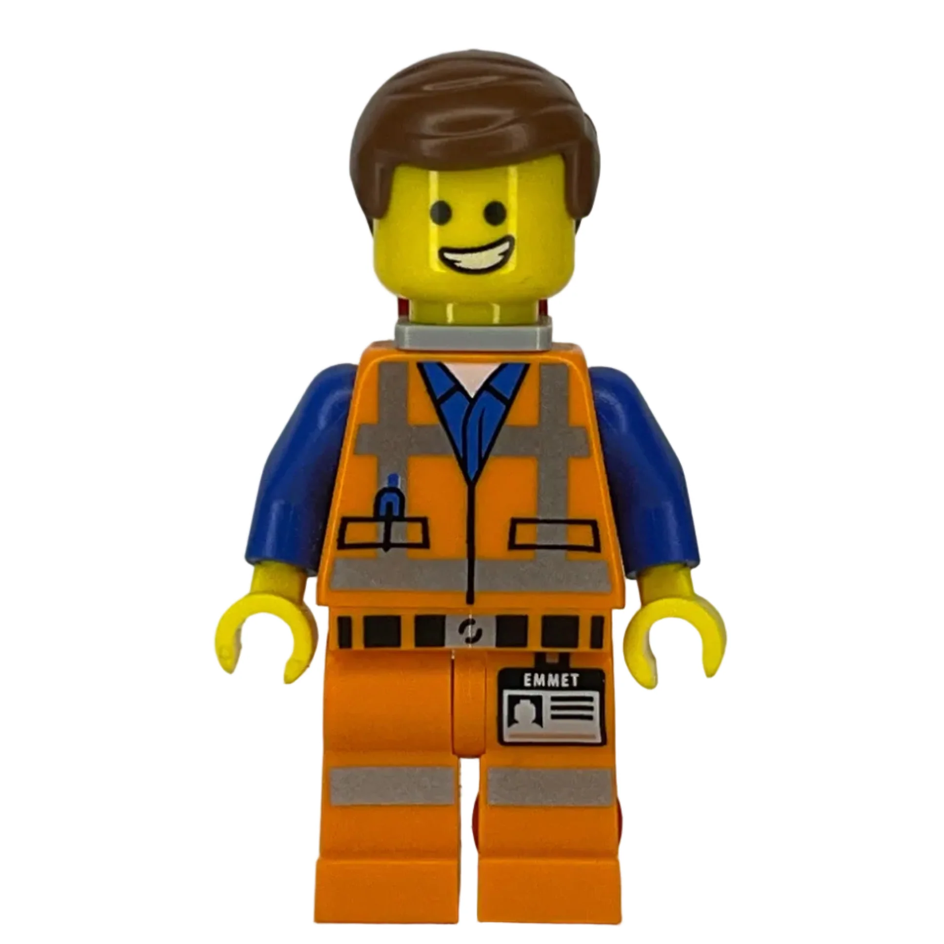 Emmet - Wide Smile, with Piece of Resistance and Plate on Leg, tlm026