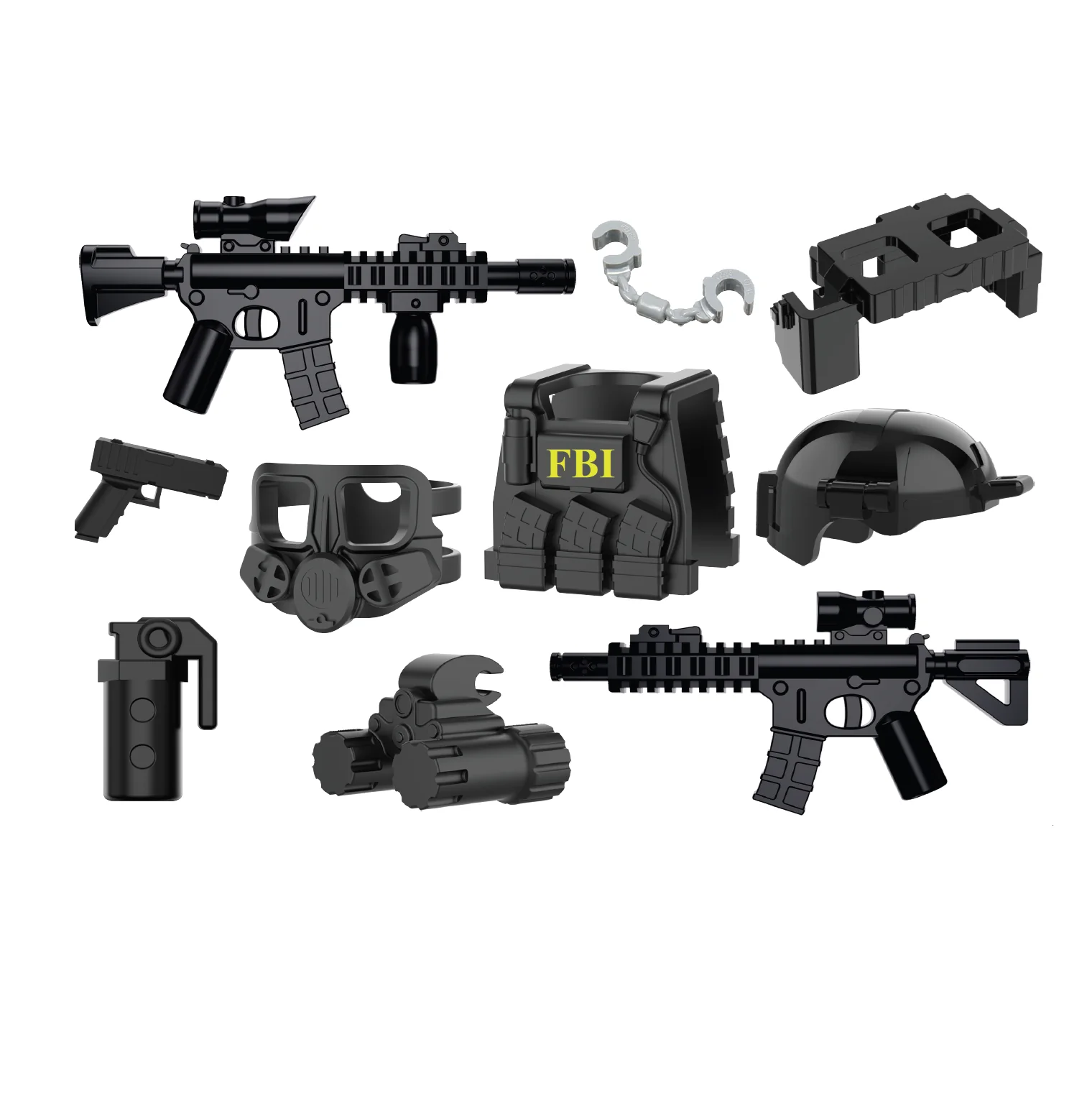 FBI SWAT Tactical Gear Pack Custom Minifigure Toy Accessories