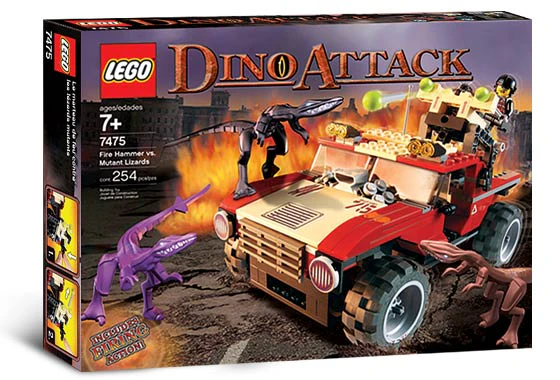 Fire Hammer vs. Mutant Lizards, 7475 - LEGO® Dino Attack Set