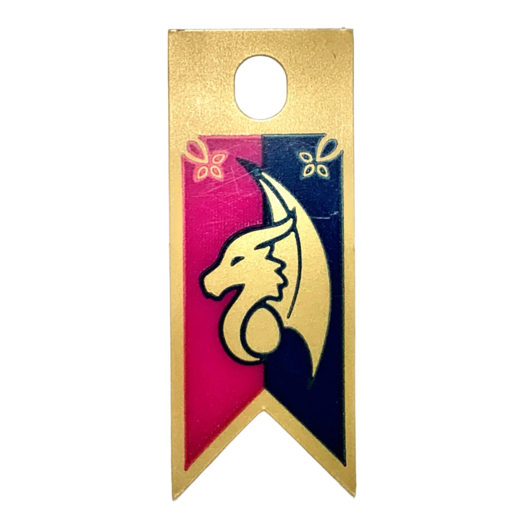 Flag with Dragon Head on Magenta and Dark Blue Background Pattern, Part# multipls07a