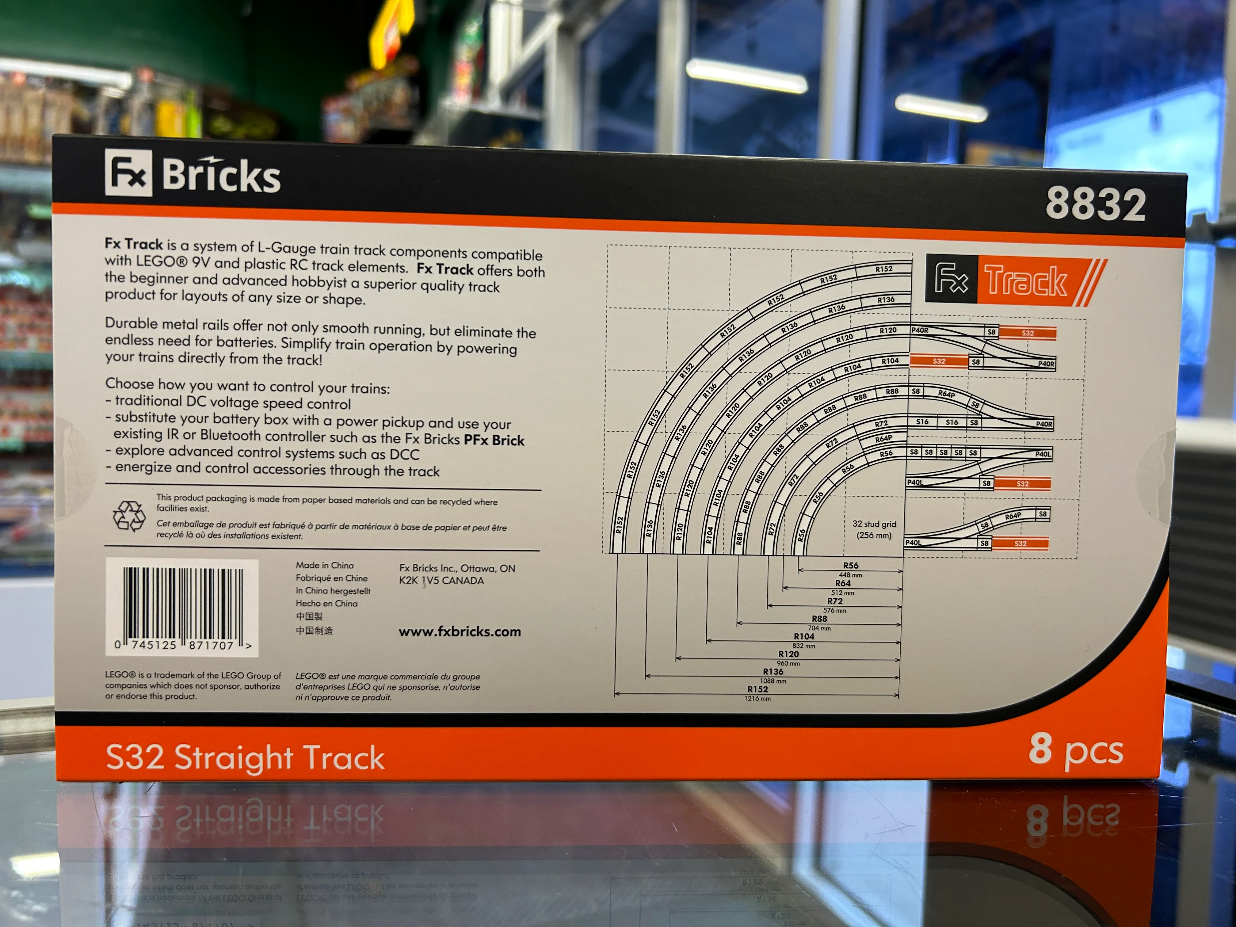 FX Track, S32 9V Straight Track 8 Pack, 8832 - Image 2