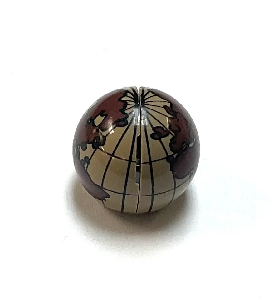 Globe (Cylinder Hemispheres 2x2 with Reddish Brown Globe Patterns), Part# 61287pb001 + 61287pb002