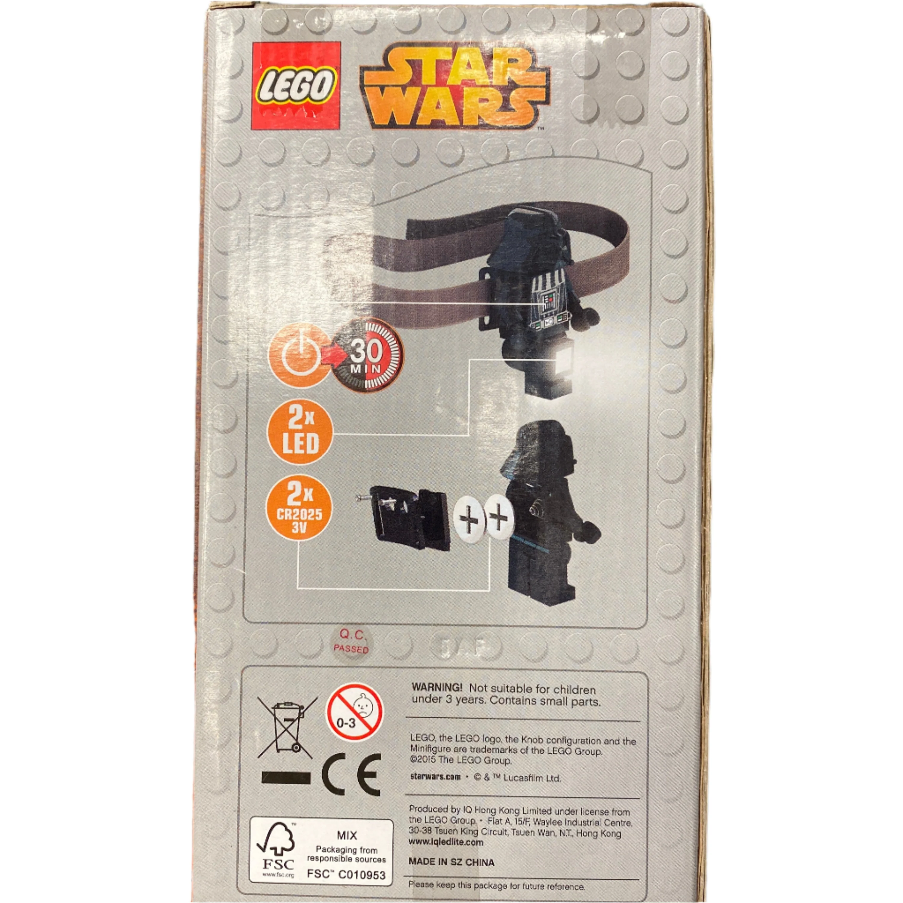 Head Lamp, Minifigure LED Headlamp Torch - Darth Vader, headlamp - Image 2