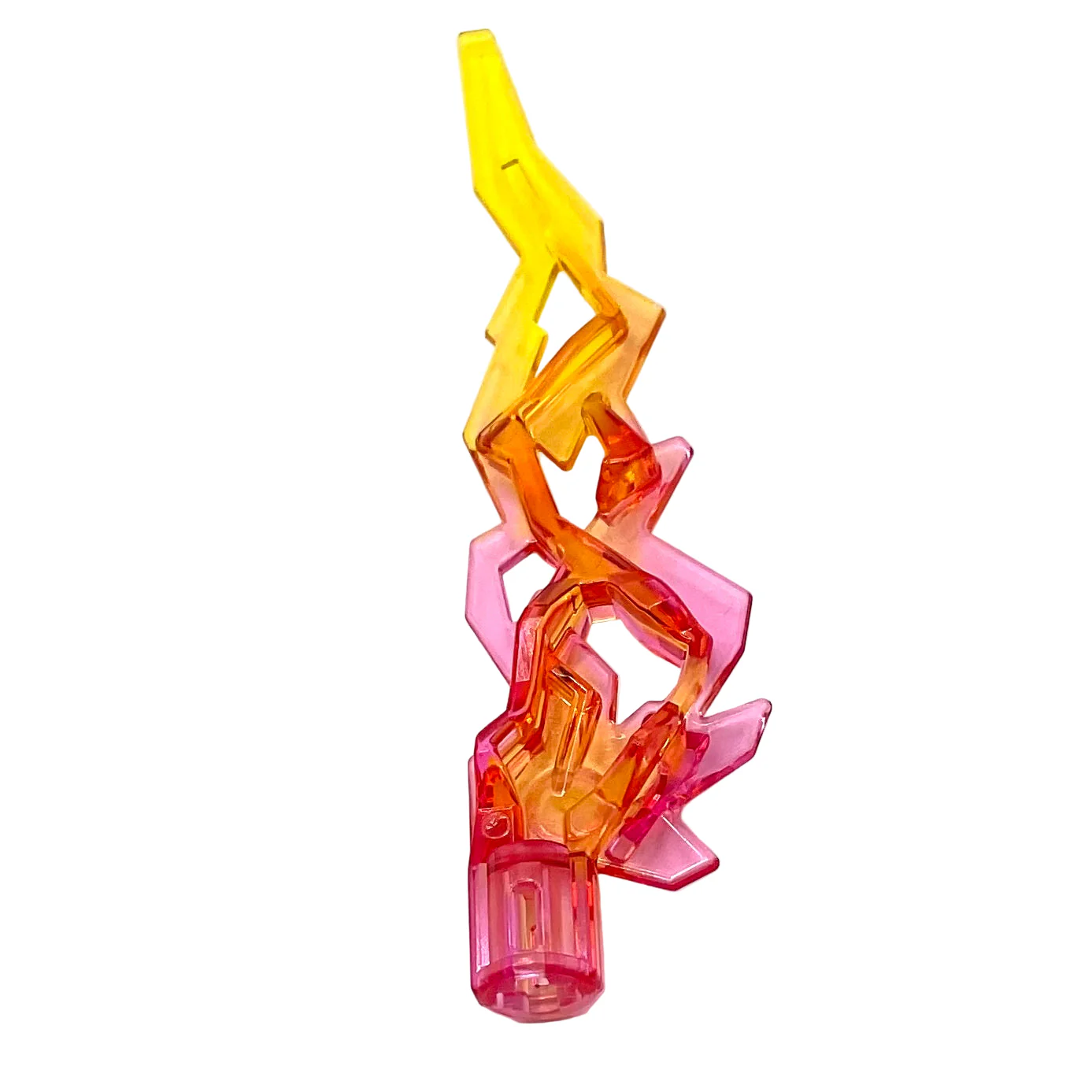 Hero Factory Weapon Accessory, Flame / Lightning Bolt with Axle Hole with Marbled Trans-Yellow Pattern, Part# 11302pb01 - Image 2