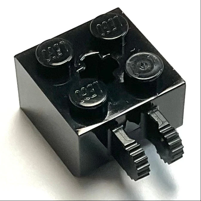 Hinge Brick 2 x 2 Locking with 2 Fingers Vertical and Axle Hole, Part# 40902