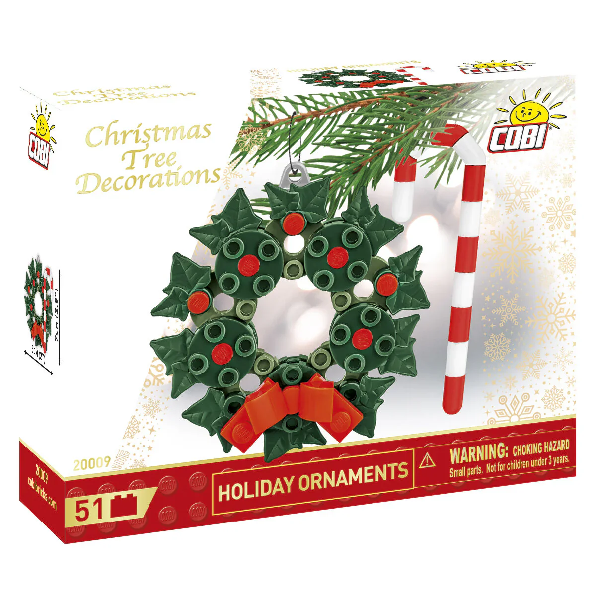 Holiday Wreath Christmas Tree Ornament: COBI Set #20009
