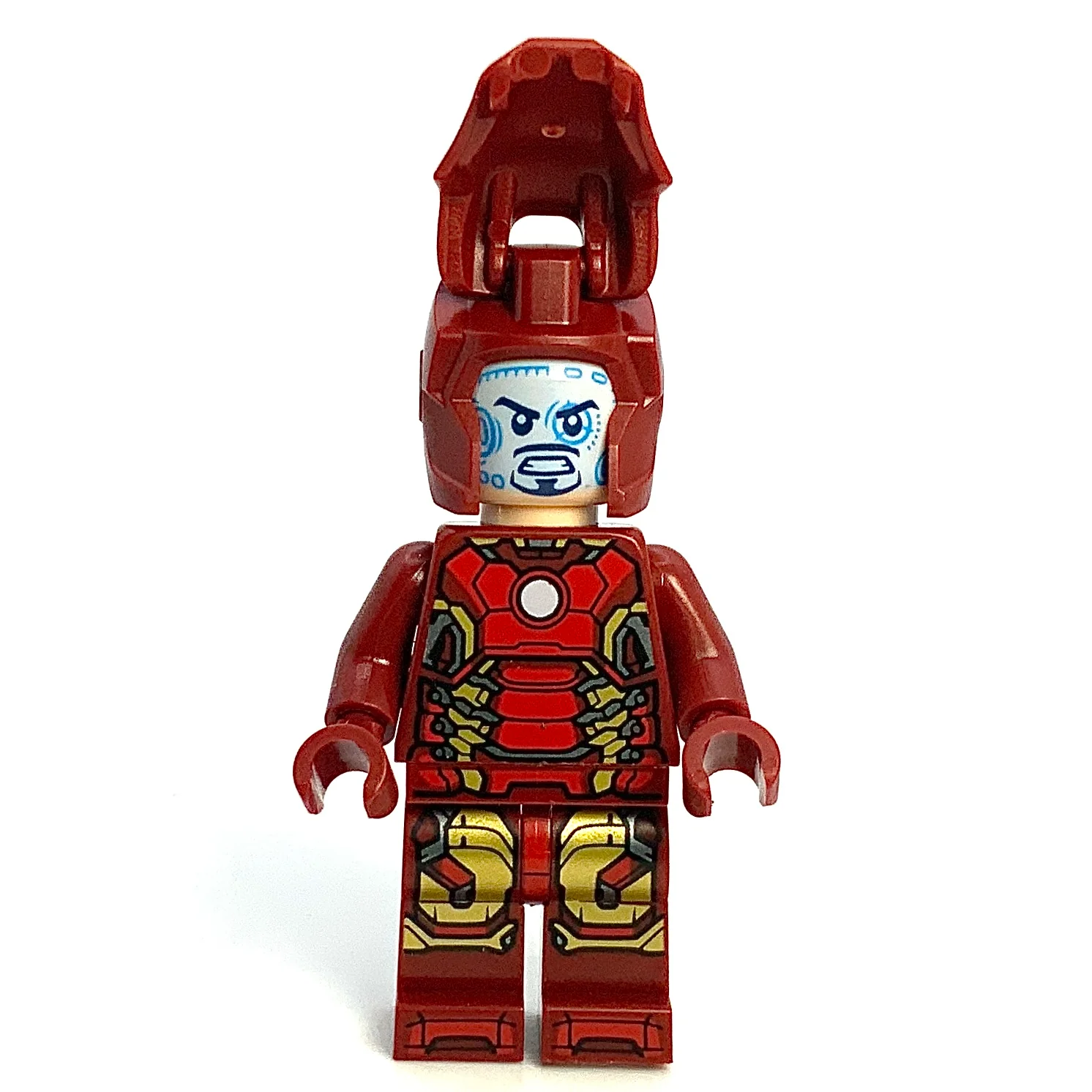 Iron Man - Mark 43 Armor, Light Nougat Head, sh0974, LEGO® Marvel Minifigure - Image 2