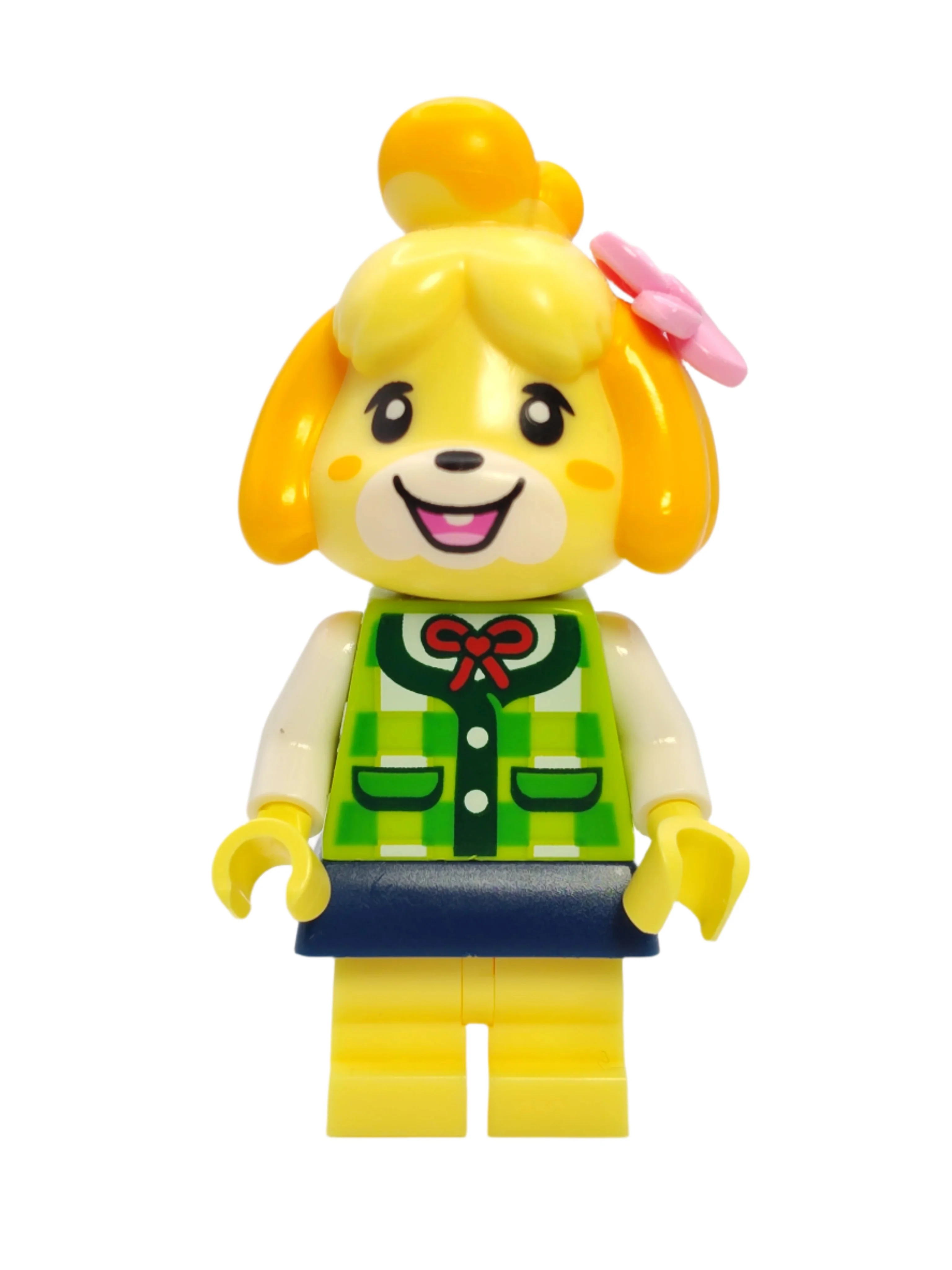 Isabelle - Plaid Vest with Dark Blue Skirt, ani003 - LEGO® Animal Crossing Minifigure