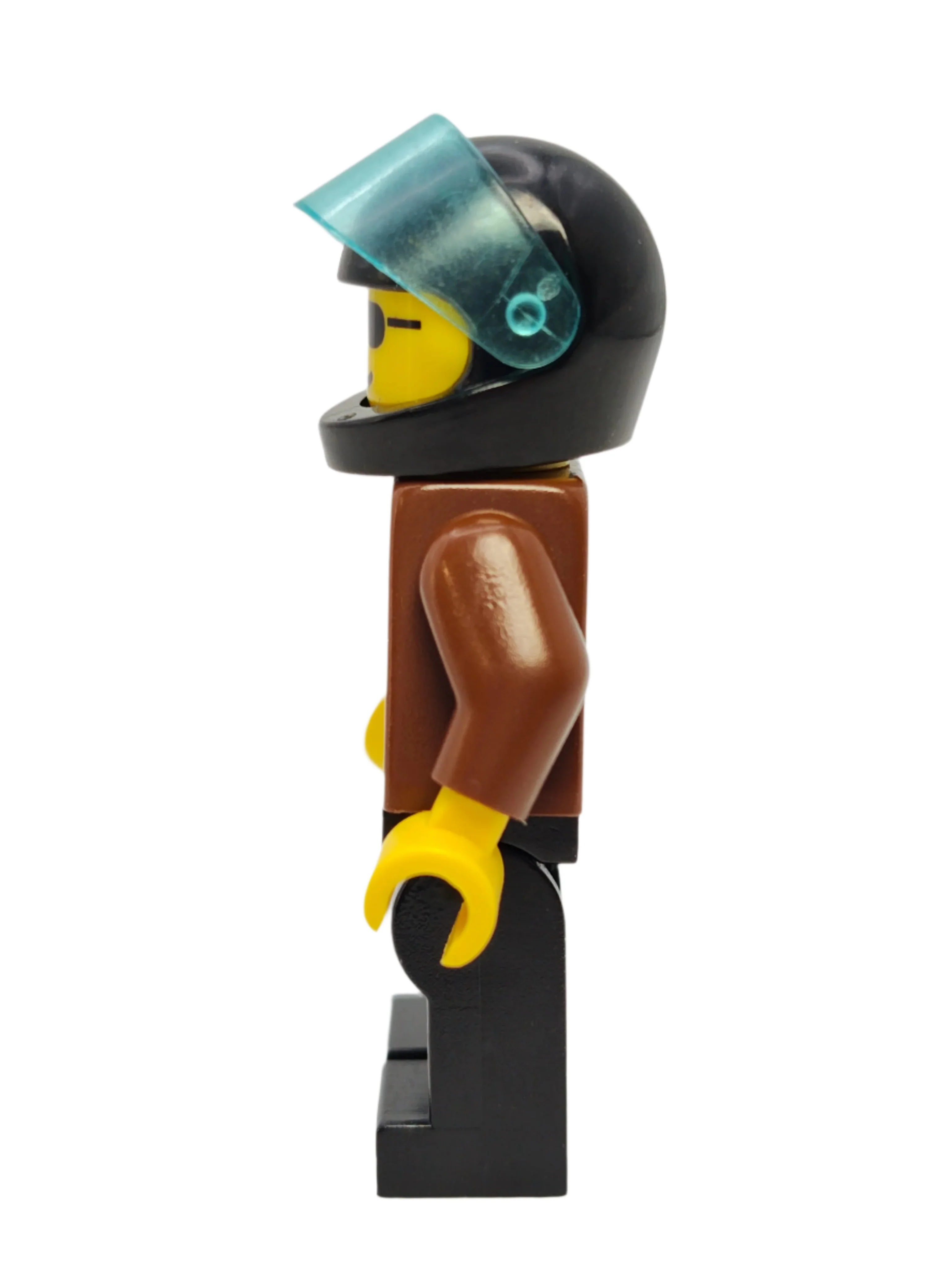 Jacket Brown - Black Helmet with Trans-Light Blue Visor, jbr002 - Image 2