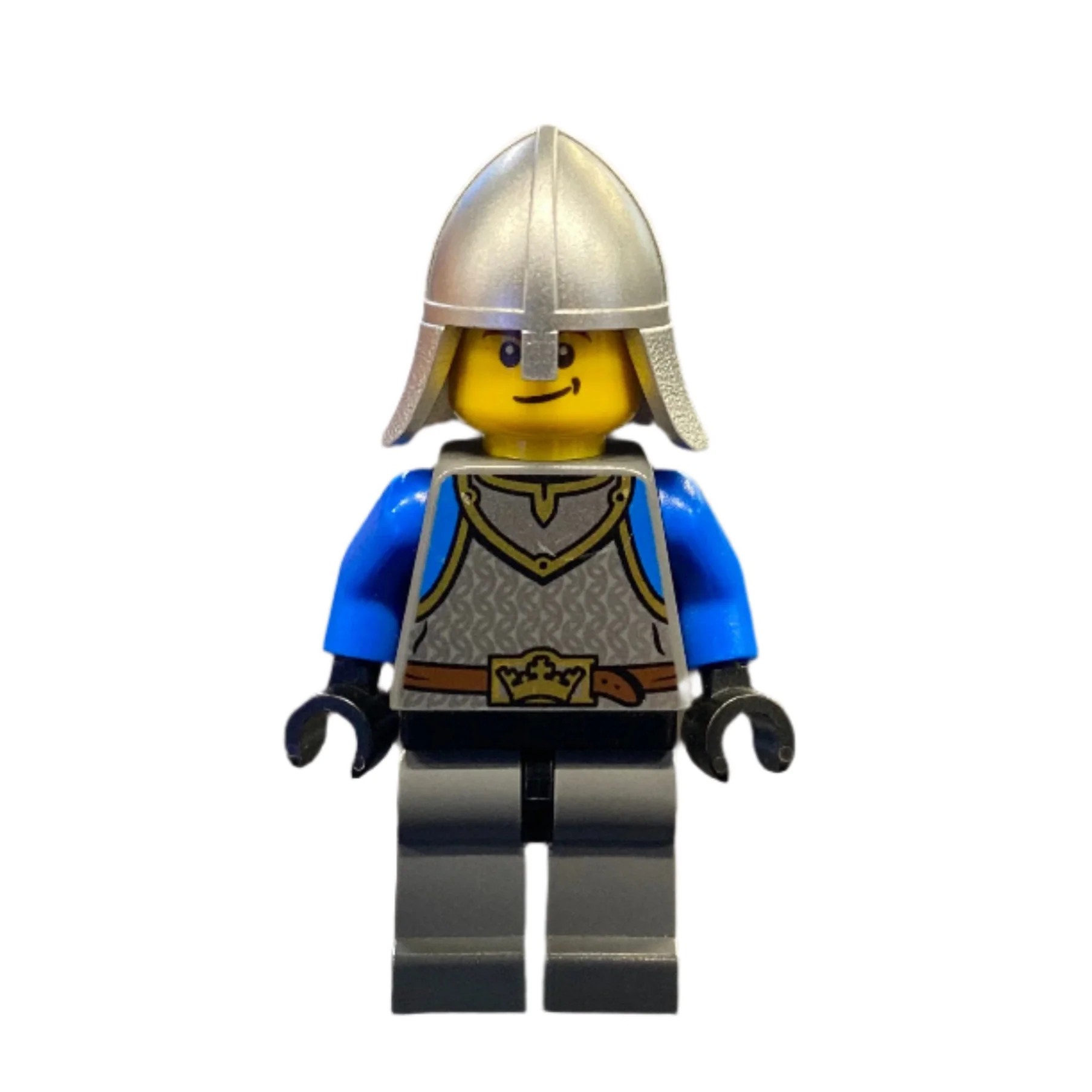 King's Knight Scale Mail, Crown Belt, Helmet with Neck Protector, Smirk, cas536