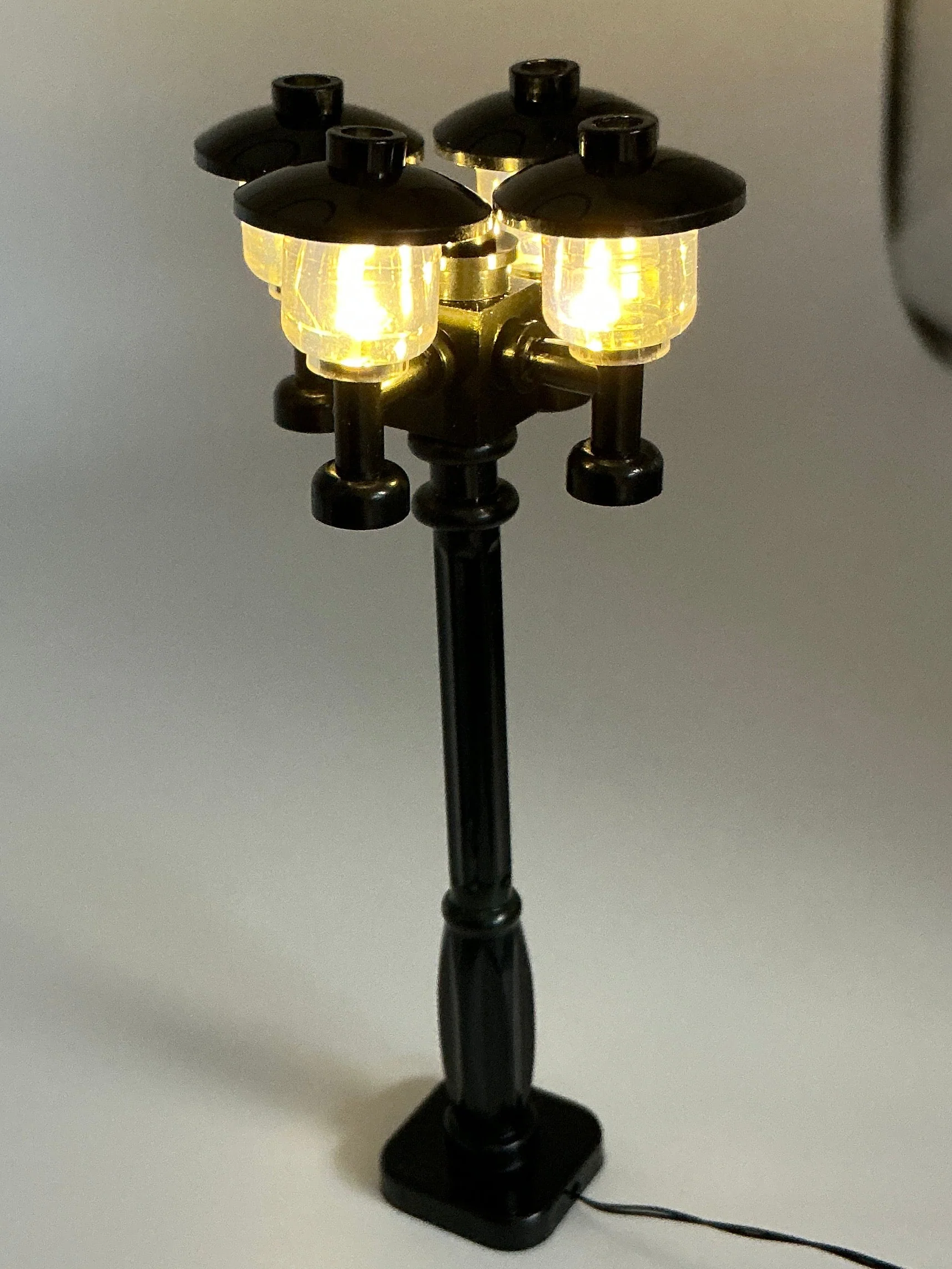 Light-Up Black Quad Lamp Post, DIY System, ACCQH