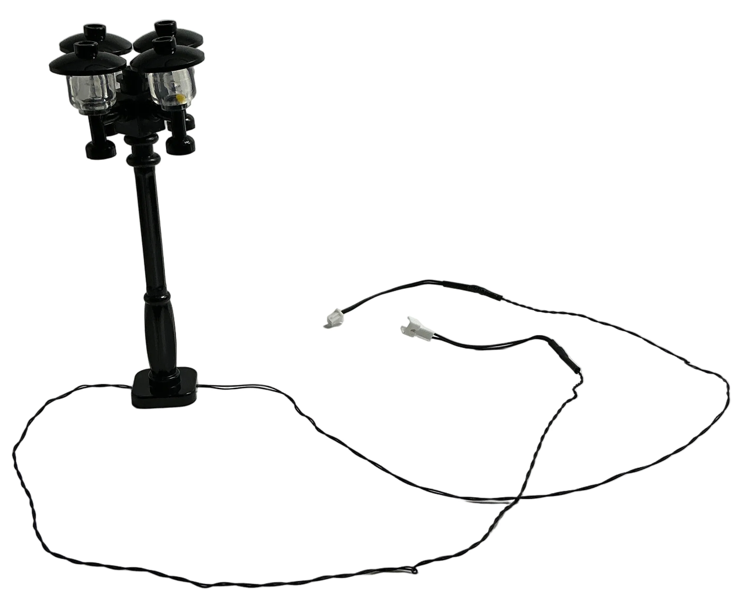 Light-Up Black Quad Lamp Post, DIY System, Reconnectable, ACCQH-LA - Image 2