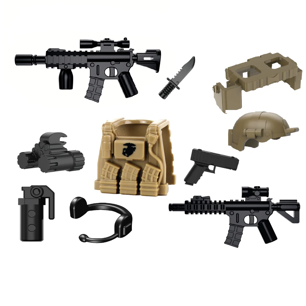 Marine Tactical Gear Pack Custom Minifigure Toy Accessories