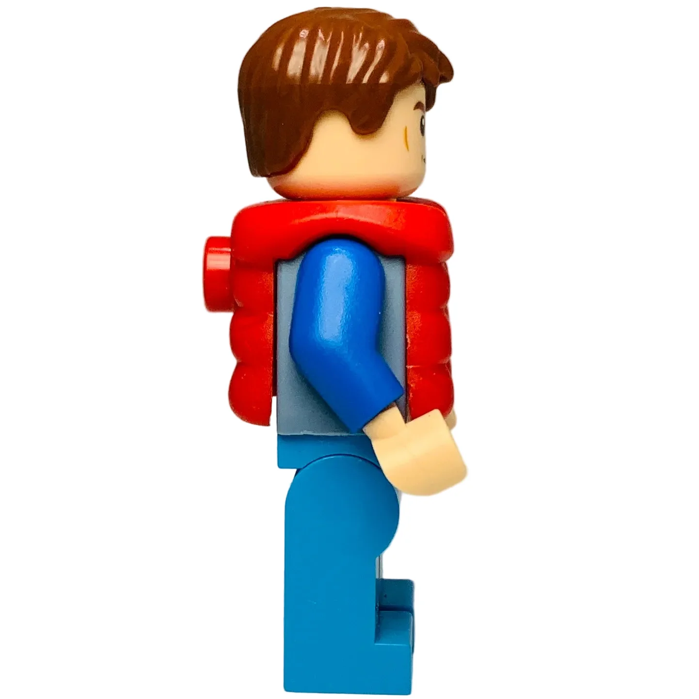 Marty McFly - Red Puffer Vest over Sand Blue Jacket, sc138 - LEGO® Speed Champions Minifigure - Image 2