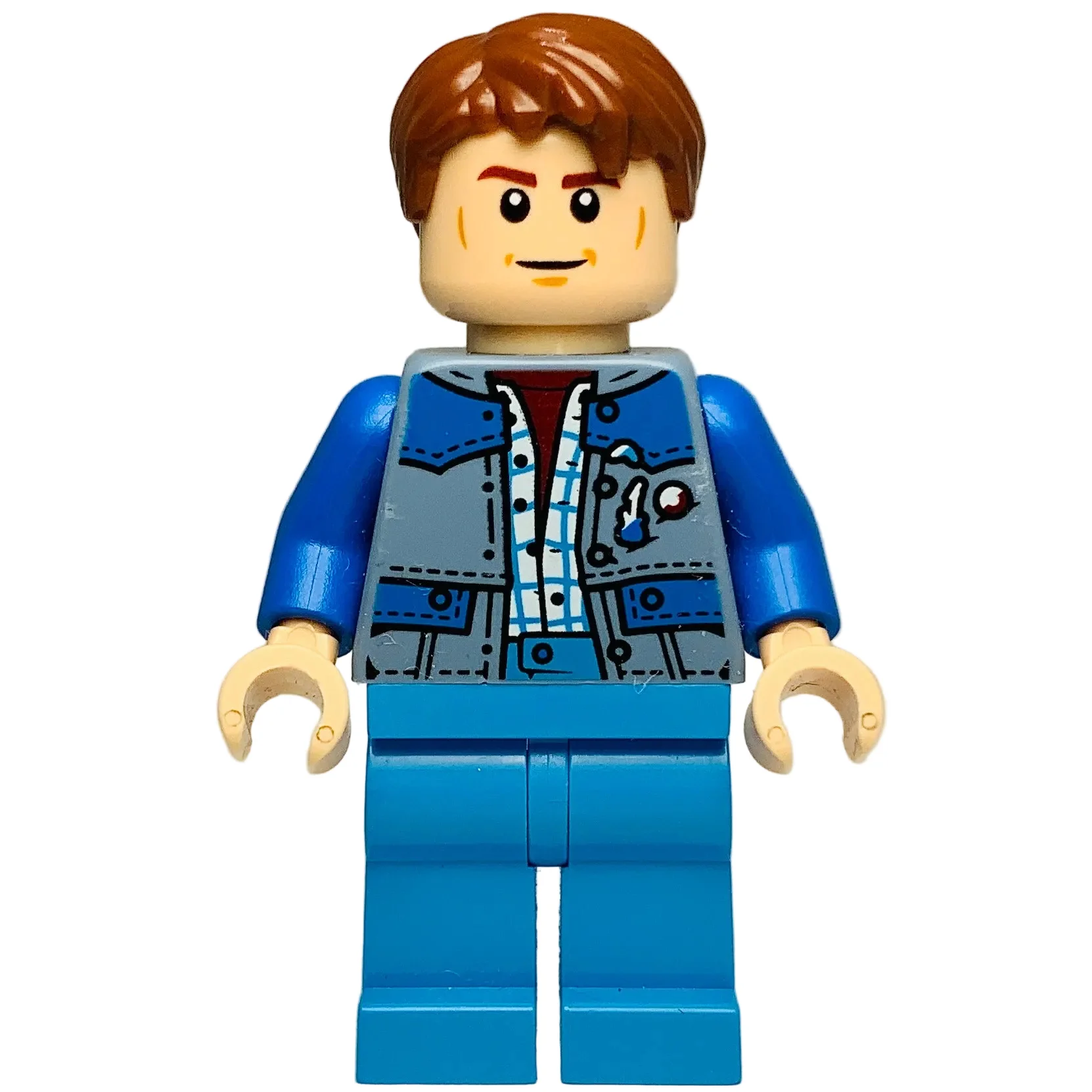 Marty McFly - Red Puffer Vest over Sand Blue Jacket, sc138 - LEGO® Speed Champions Minifigure - Image 4