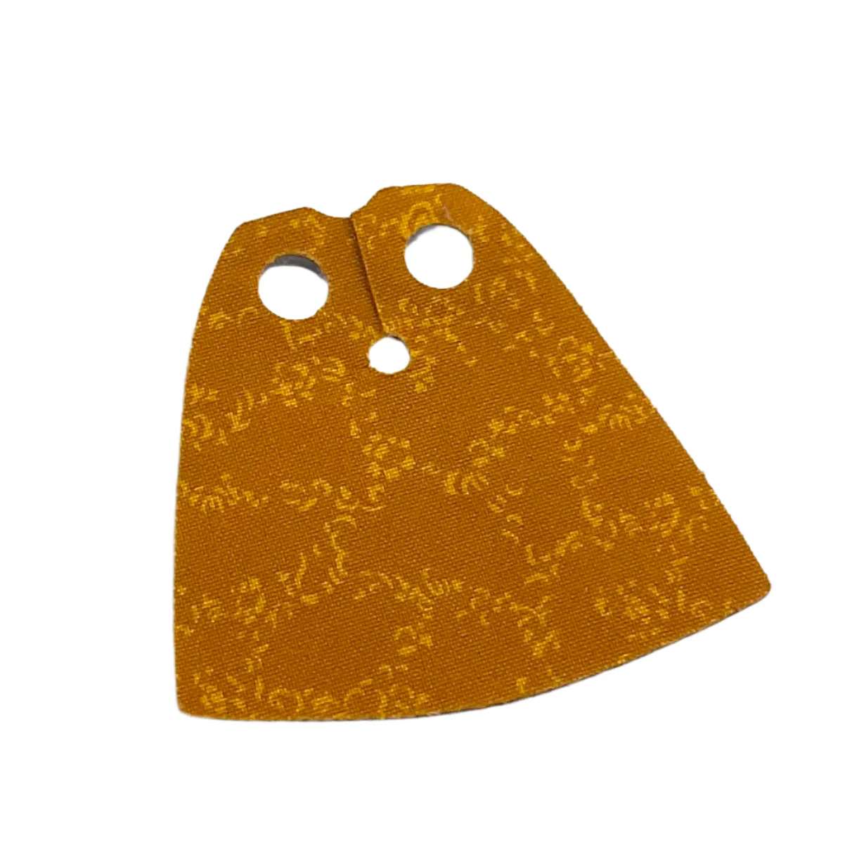 Minifigure Cape Cloth, Standard - Starched Fabric - 4.0cm Height with Dark Orange with Orange Ornaments Pattern and Sand Blue Sides, Part# 522pb010