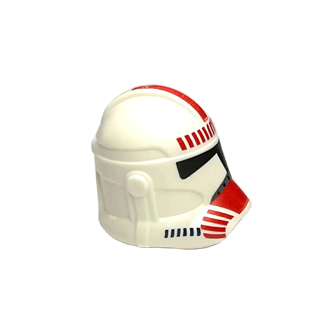 Minifigure, Headgear Helmet SW Clone Trooper (Phase 2) with Red Shock Trooper Pattern, Part# 11217pb05 - Image 2