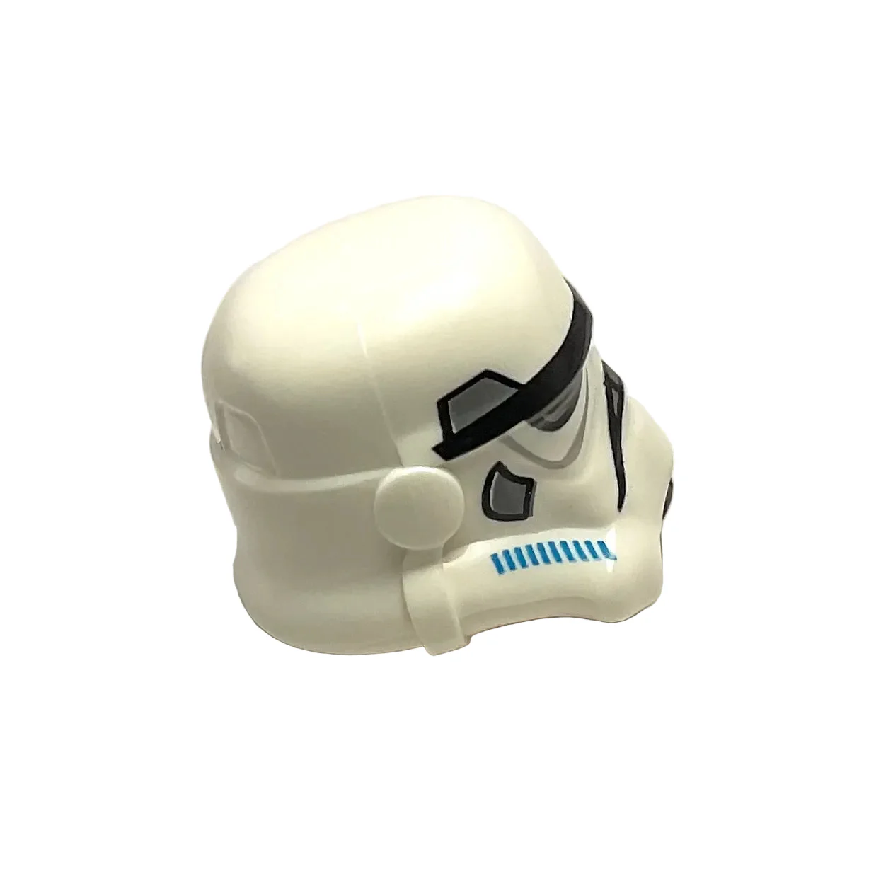 Minifigure, Headgear Helmet SW Stormtrooper, 2 Chin Holes, Dark Azure and Dark Bluish Gray Pattern (Rebels Cartoon Style), Part# 30408pb09 - Image 2