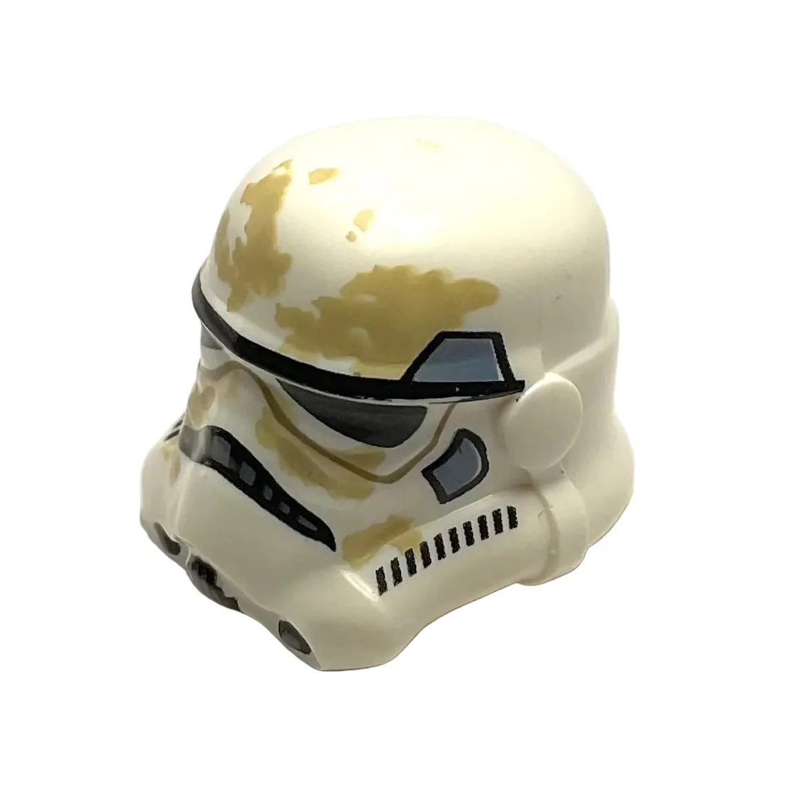 Minifigure, Headgear Helmet SW Stormtrooper, 2 Chin Holes, Sand Blue Marks and Tan Dirt Stains Pattern (Sandtrooper), Part# 30408pb08 - Image 2
